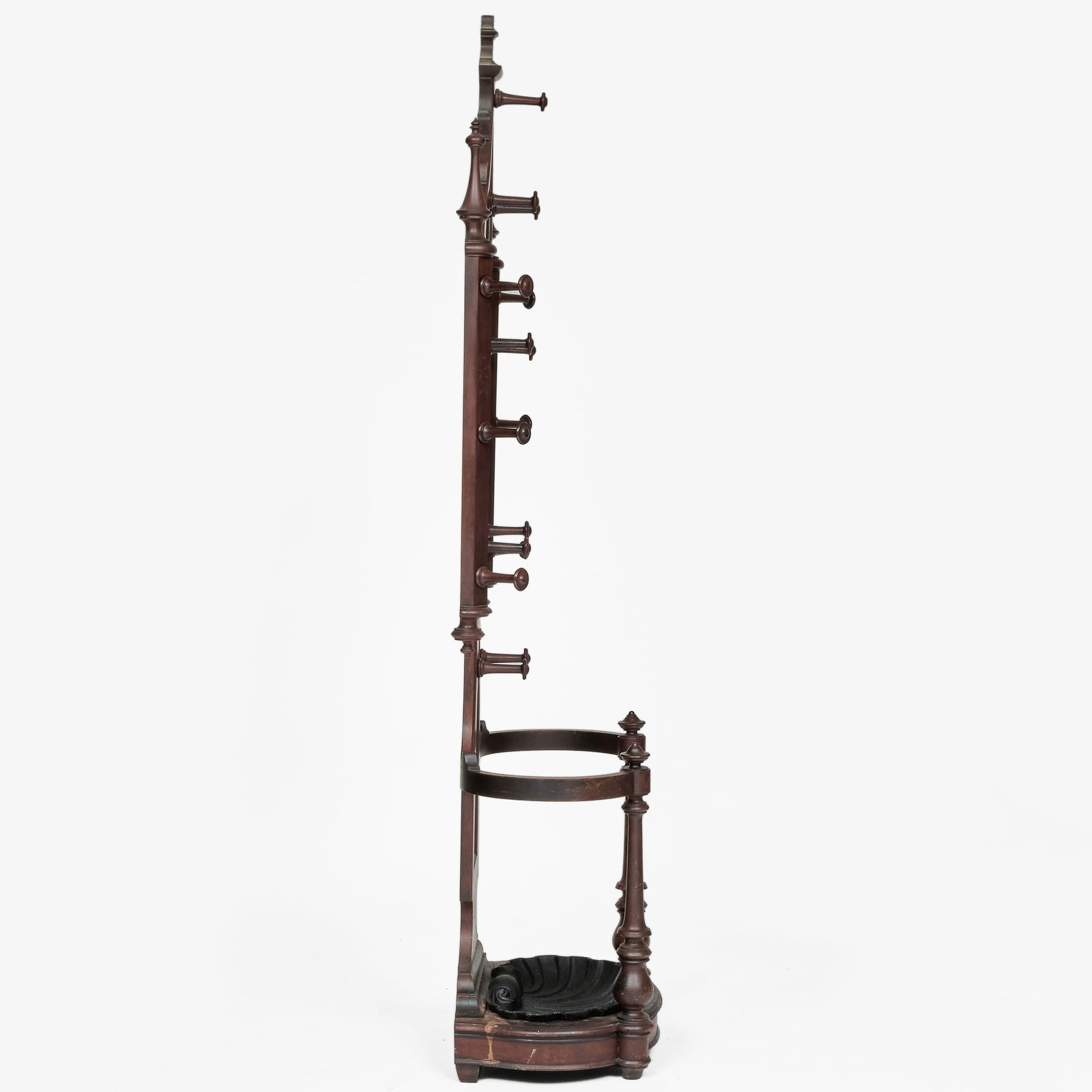 Gothic Revival Walnut Hall Tree - 5