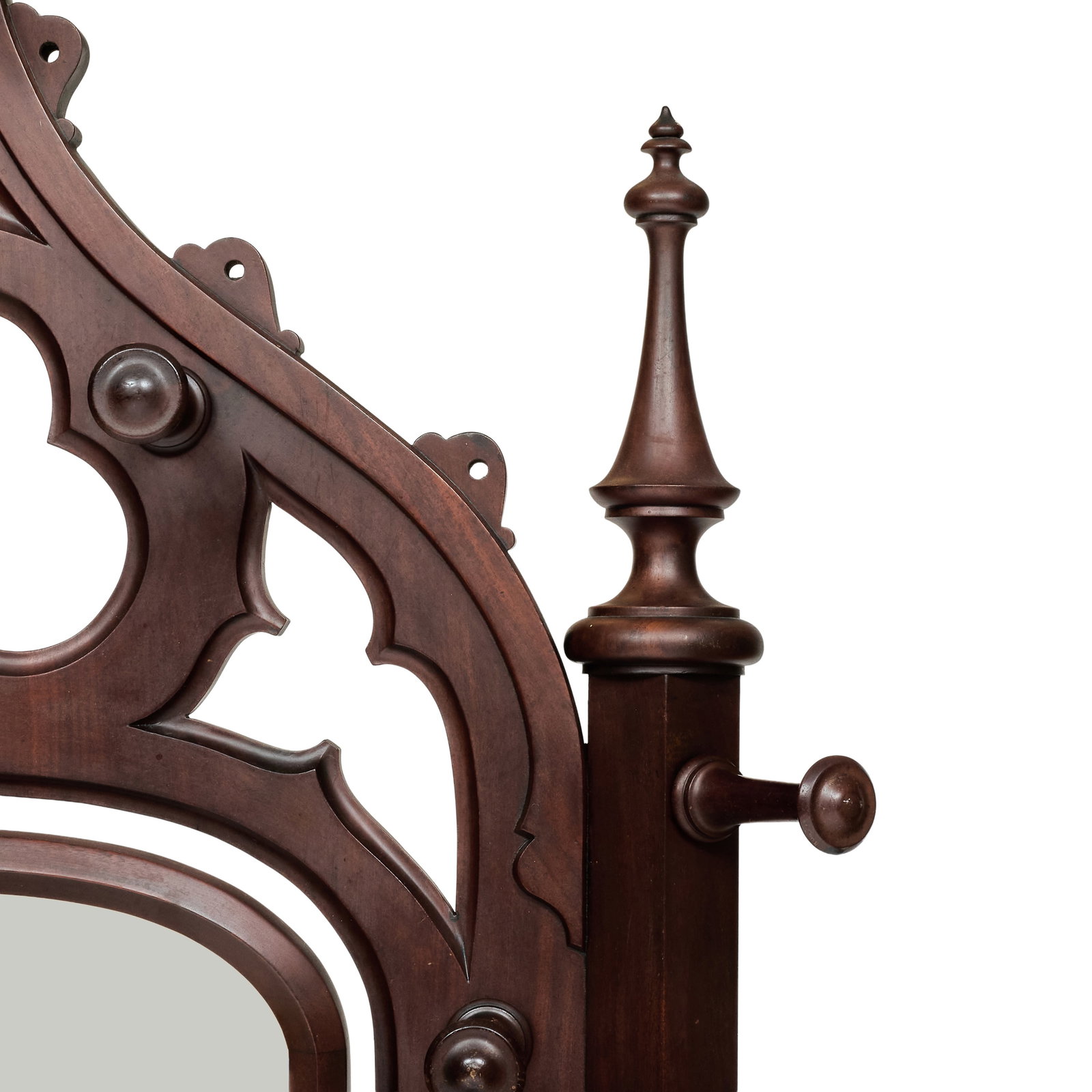 Gothic Revival Walnut Hall Tree - 6