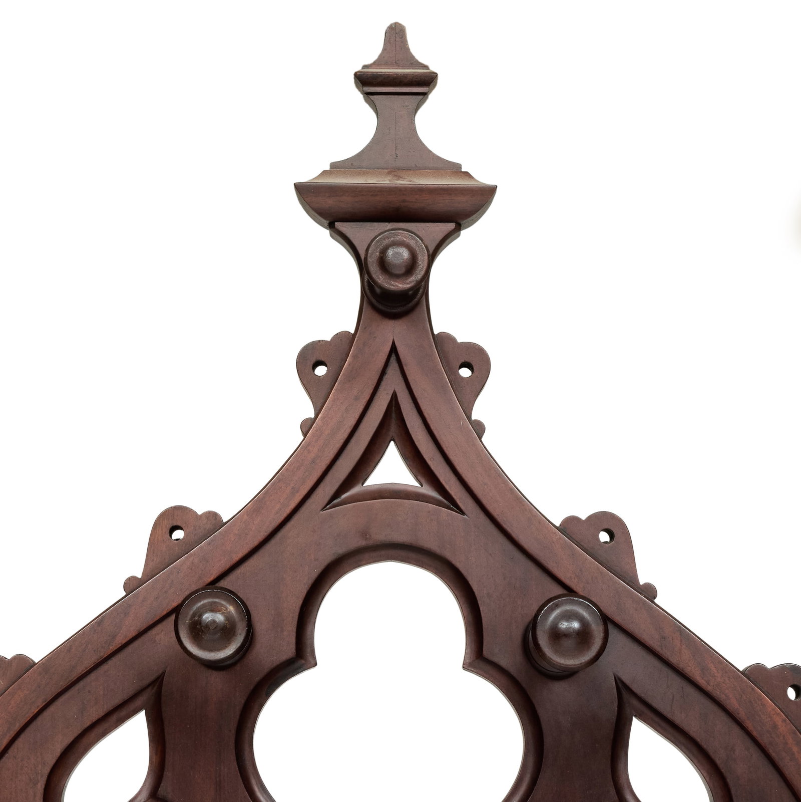 Gothic Revival Walnut Hall Tree - 7