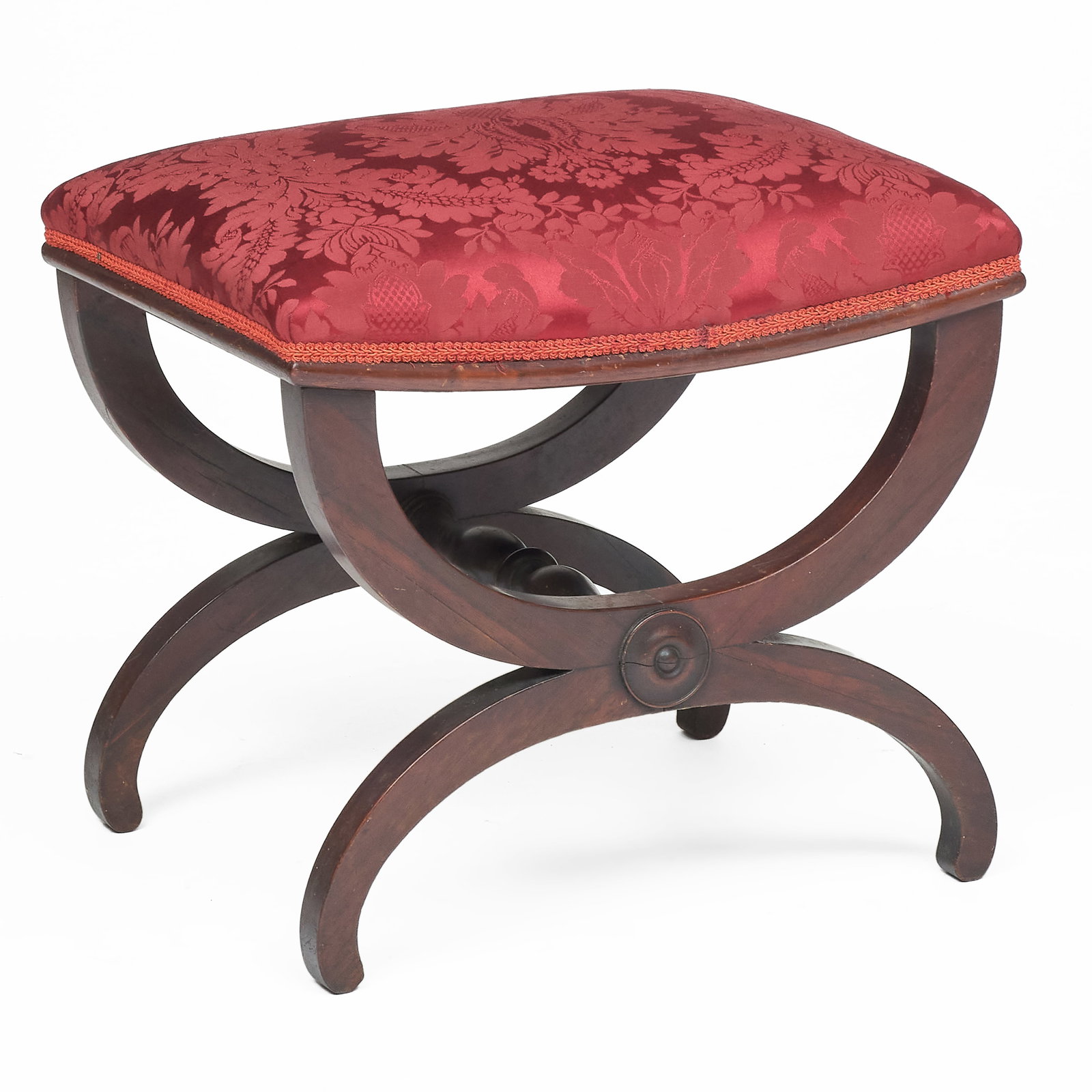 Classical Rosewood Curule Stool: Classical Rosewood Curule Stool 17 x 19 1/2 x 16 in. Property from the Collection of Joan Bogart