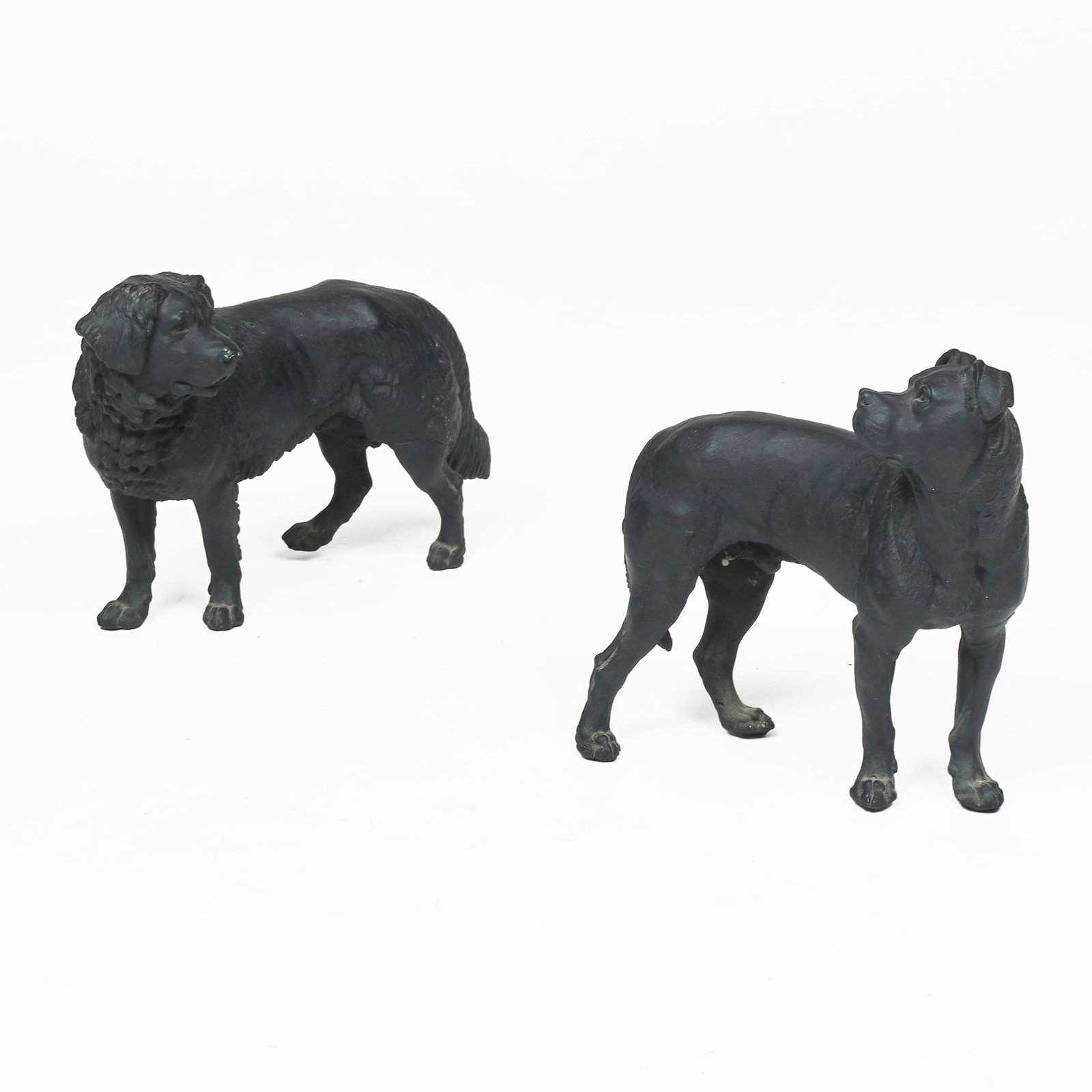 Two Spelter Models of Dogs: Two Spelter Models of Dogs The larger 14 x 18 x 7 in. Property from the Collection of Joan Bogart.