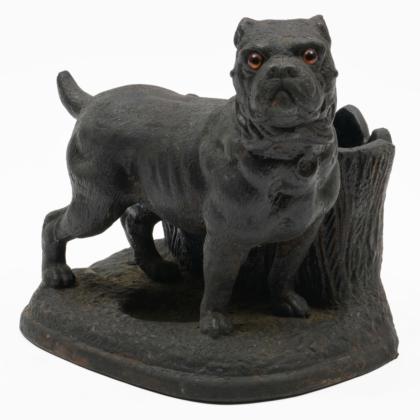 Painted Terracotta Dog Form Cigar Holder (1 of 9)