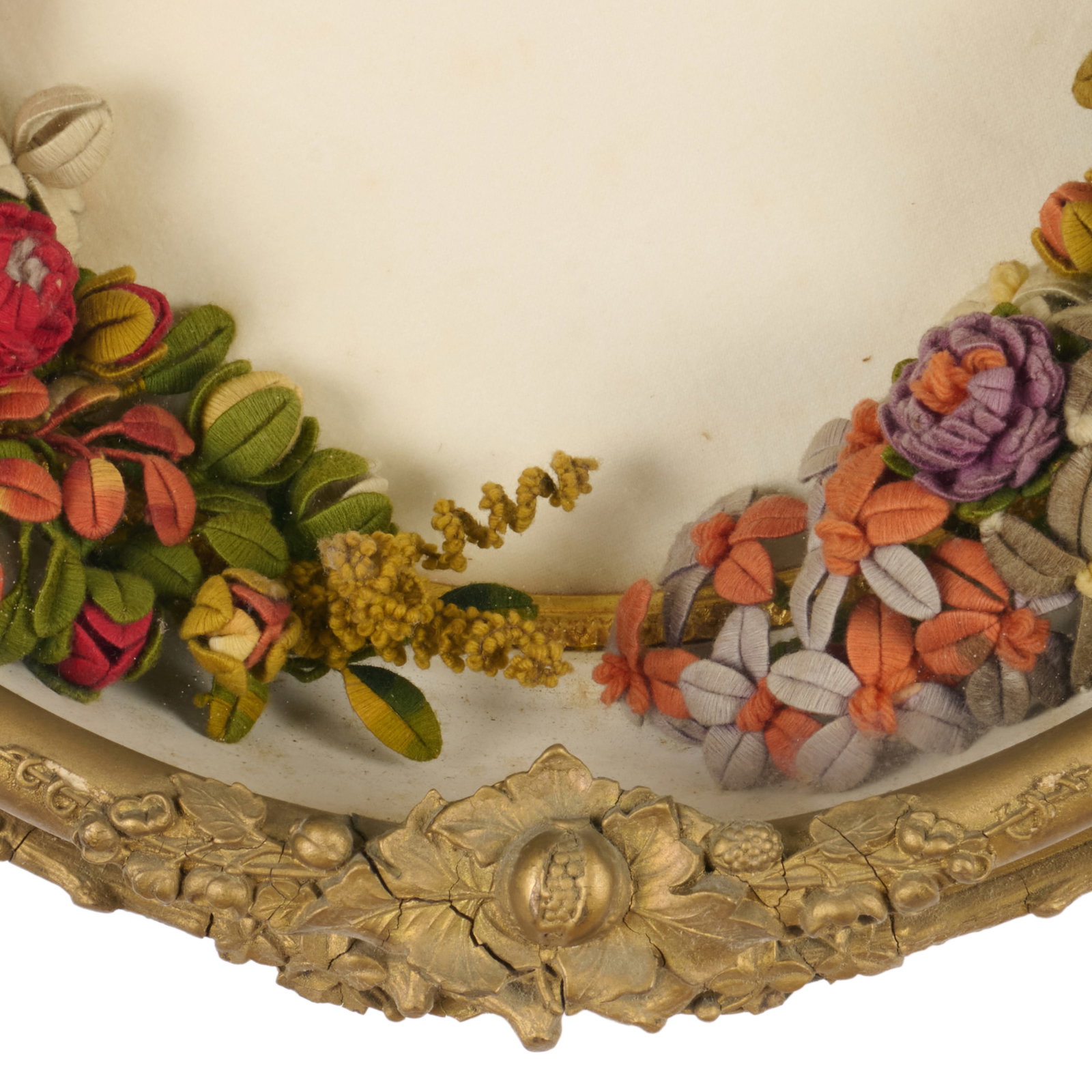Two Victorian Woolwork Wreaths - 2