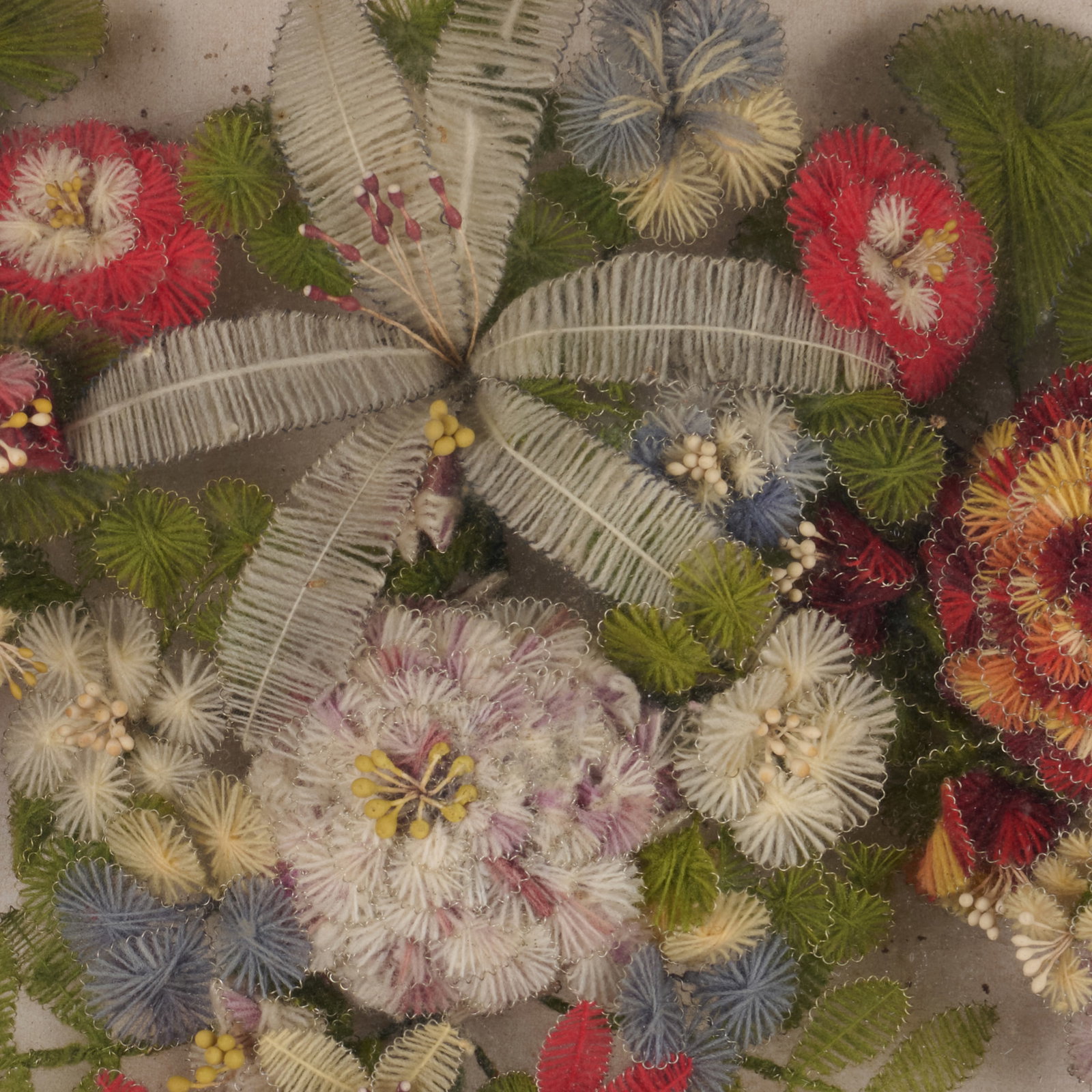 Two Victorian Woolwork Wreaths - 6