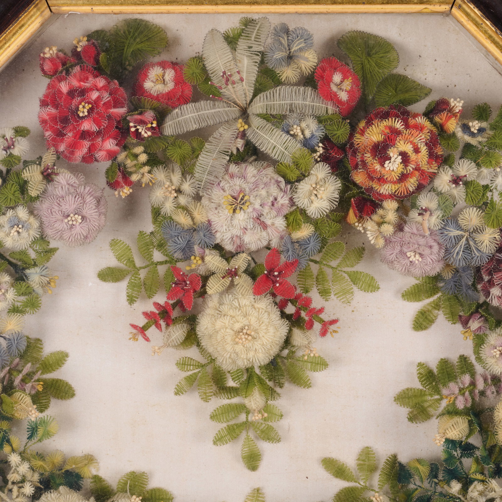 Two Victorian Woolwork Wreaths - 7