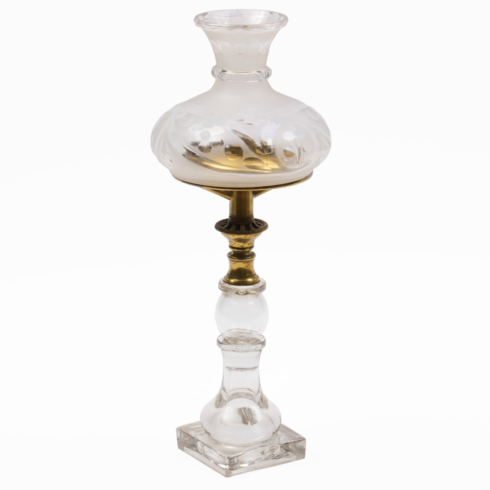Rare Miniature Molded Blown Glass and Brass Sinumbra Lamp (1 of 9)