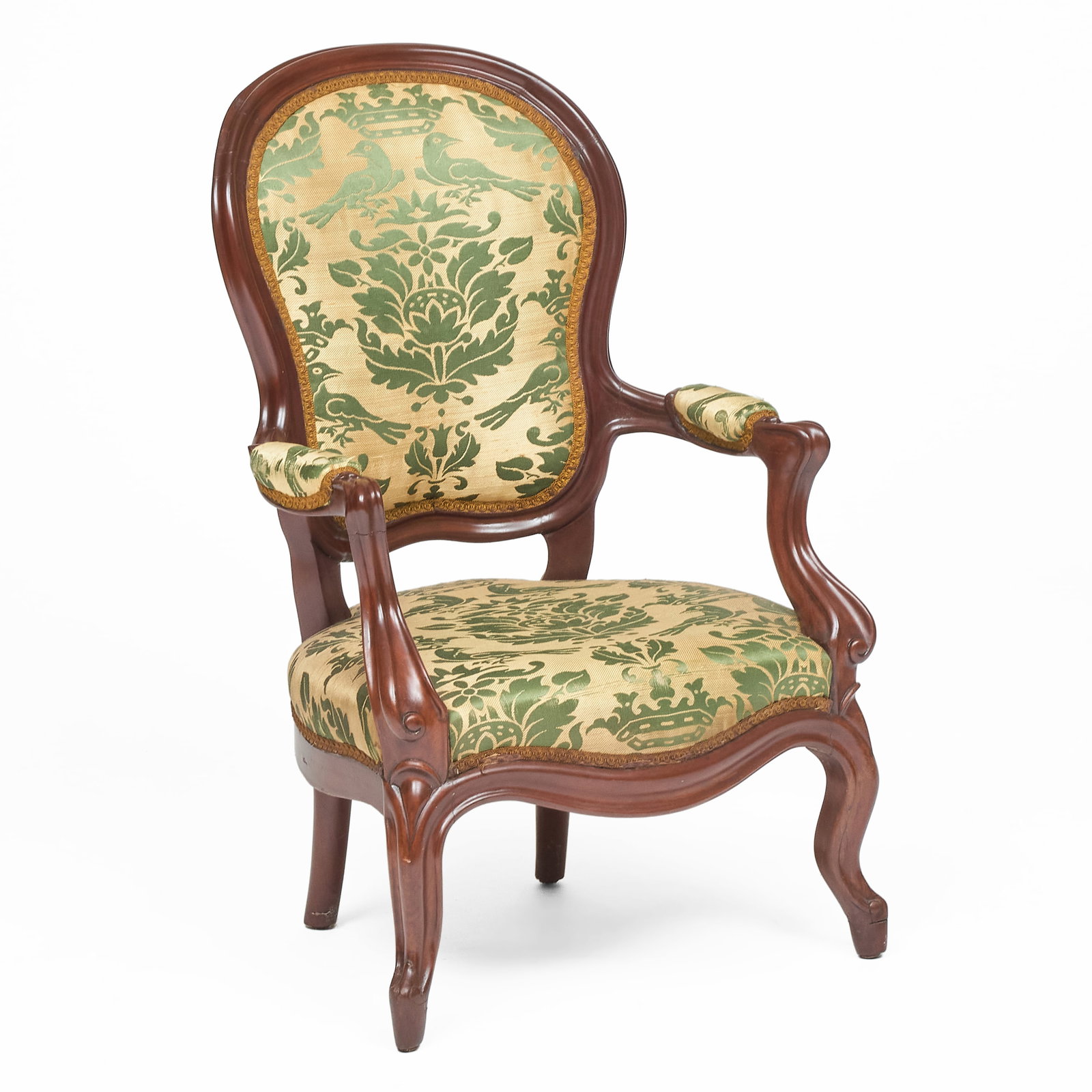 Child's Size Victorian Carved Walnut Armchair: Child's Size Victorian Carved Walnut Armchair 30 x 19 x 19 in. Property from the Collection of Joan Bogart.