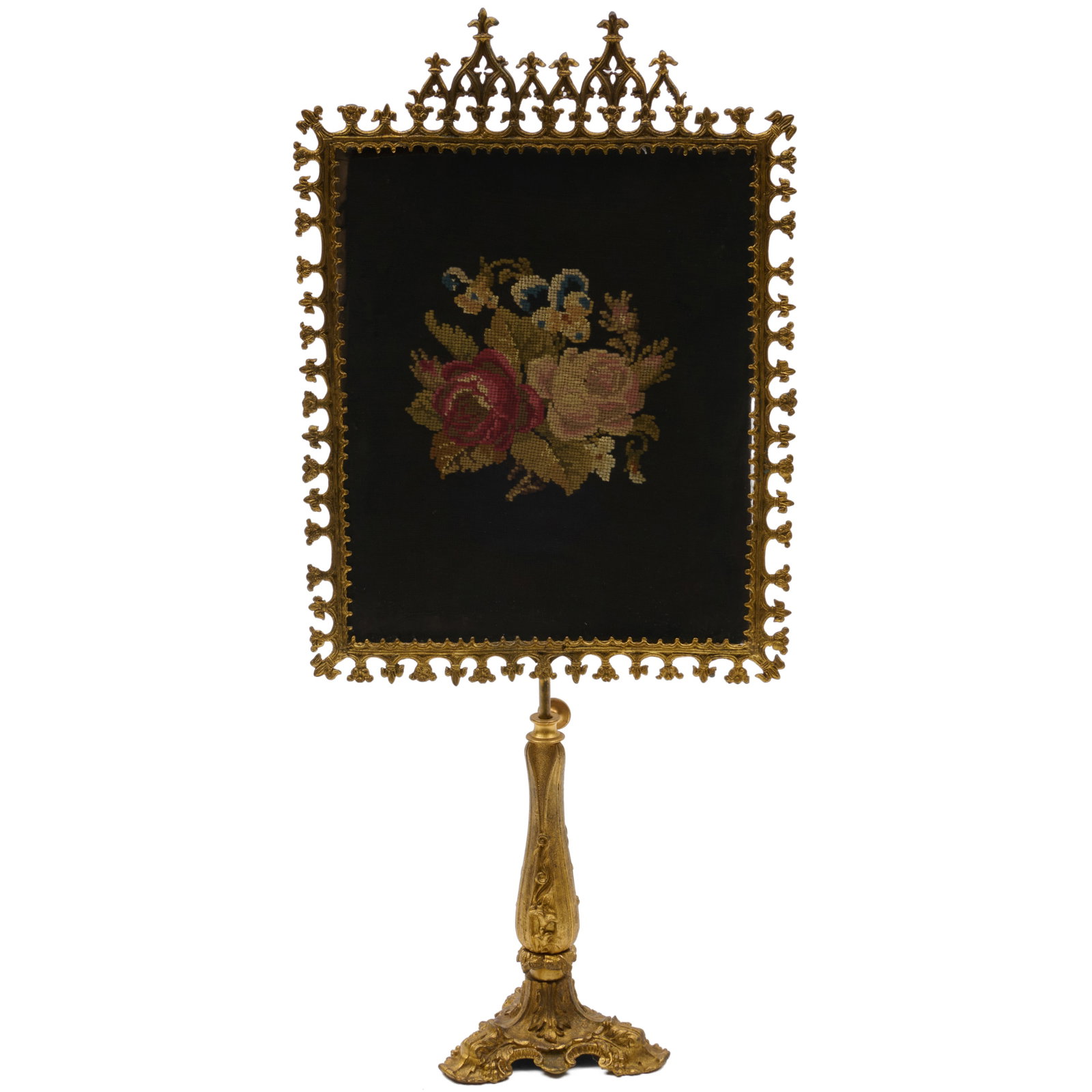 Gothic Gilded Brass Tablescreen (1 of 6)