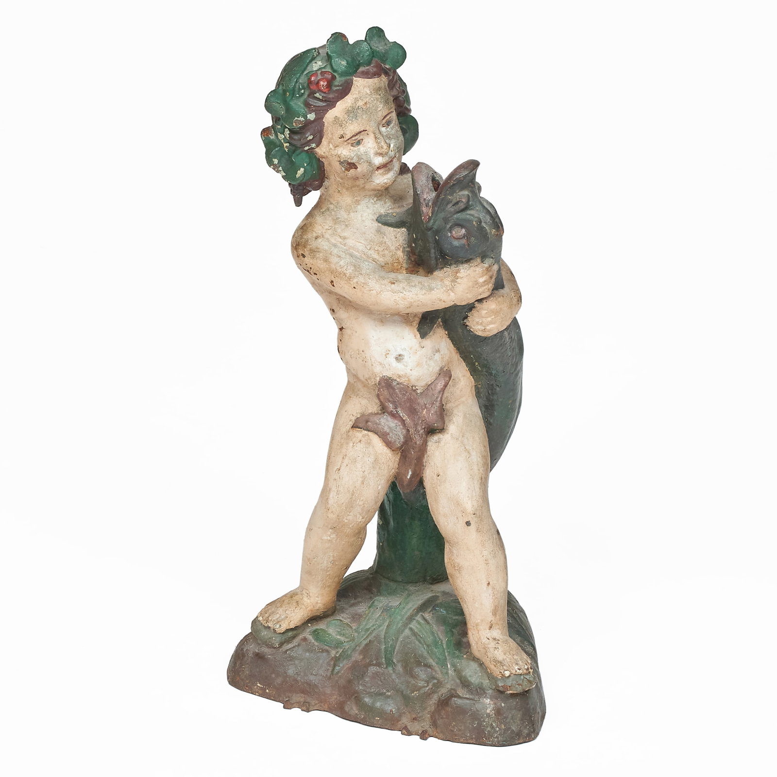 Cast Iron Polychrome Painted Figural Fountainhead (1 of 7)