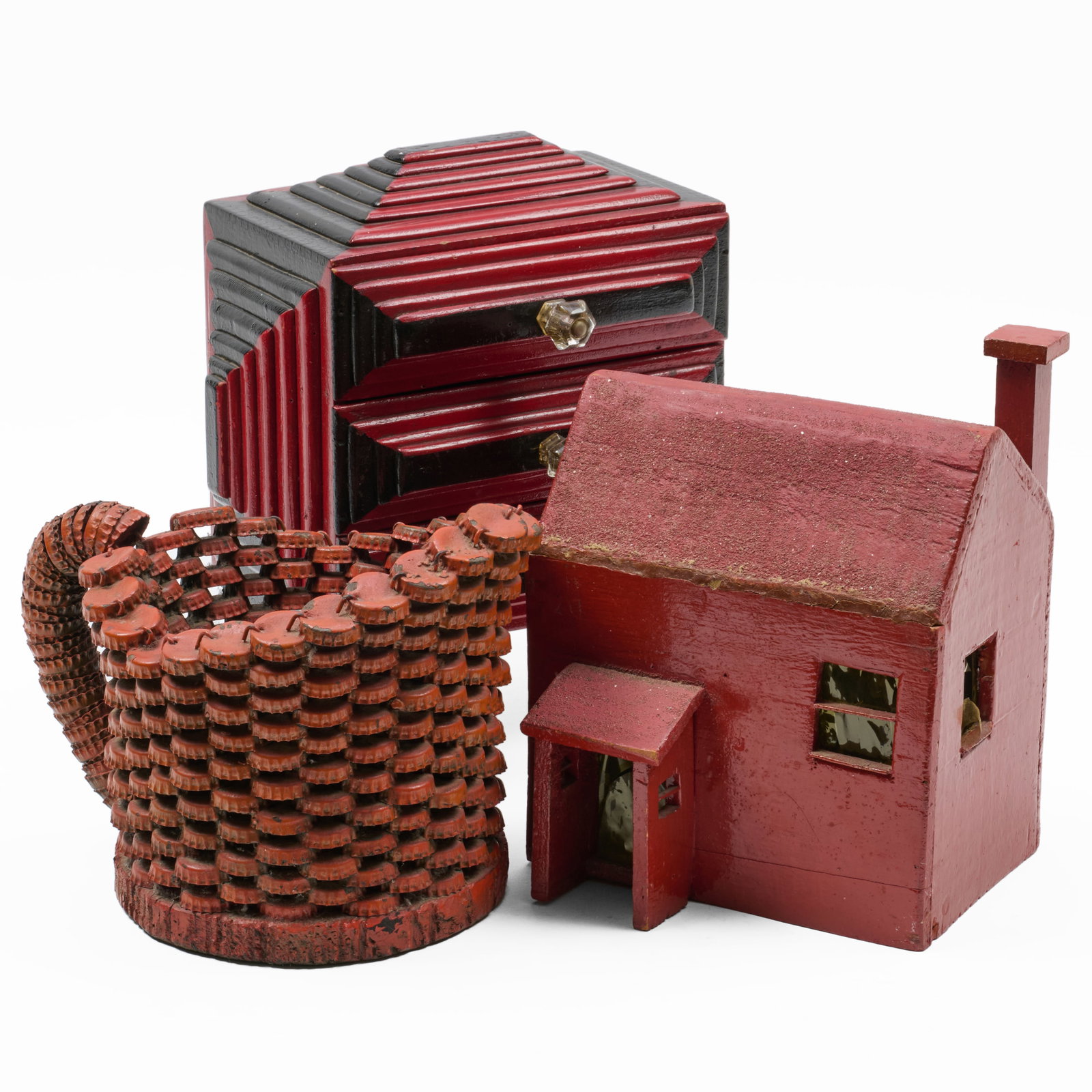 Three Tramp Art Objects - 9