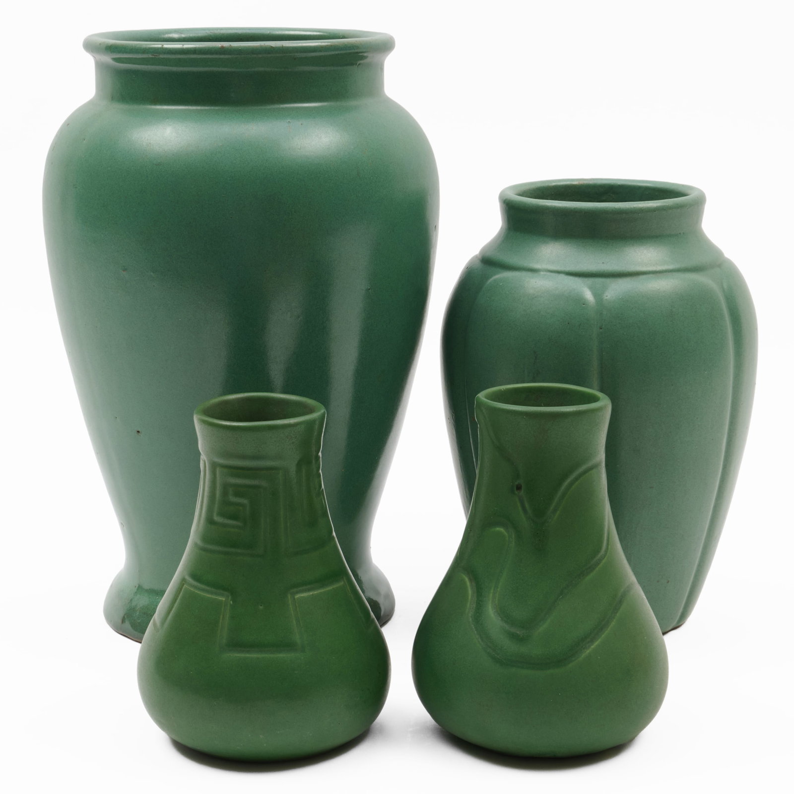 Group of Four Green Glazed Art Pottery Vessels (1 of 15)