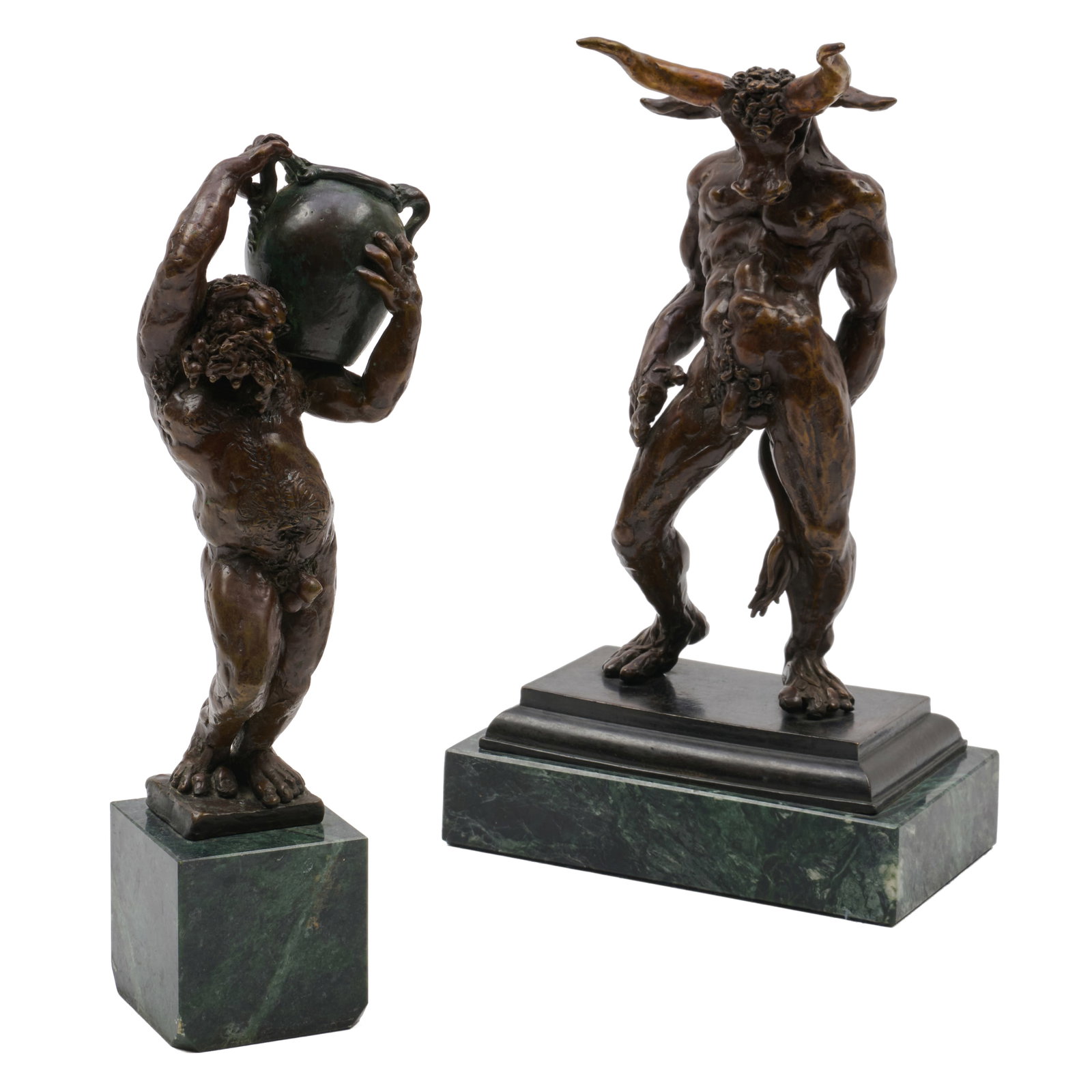 Campbell Glynn Paxton (b. 1948): Minotaur; and Water Bearer: Campbell Glynn Paxton (b. 1948): Minotaur; and Water Bearer Two bronze, Minotaur signed with initials 'CGP' and numbered 10/10 at back, Water Bearer signed with initials 'CGP' at bottom, both on