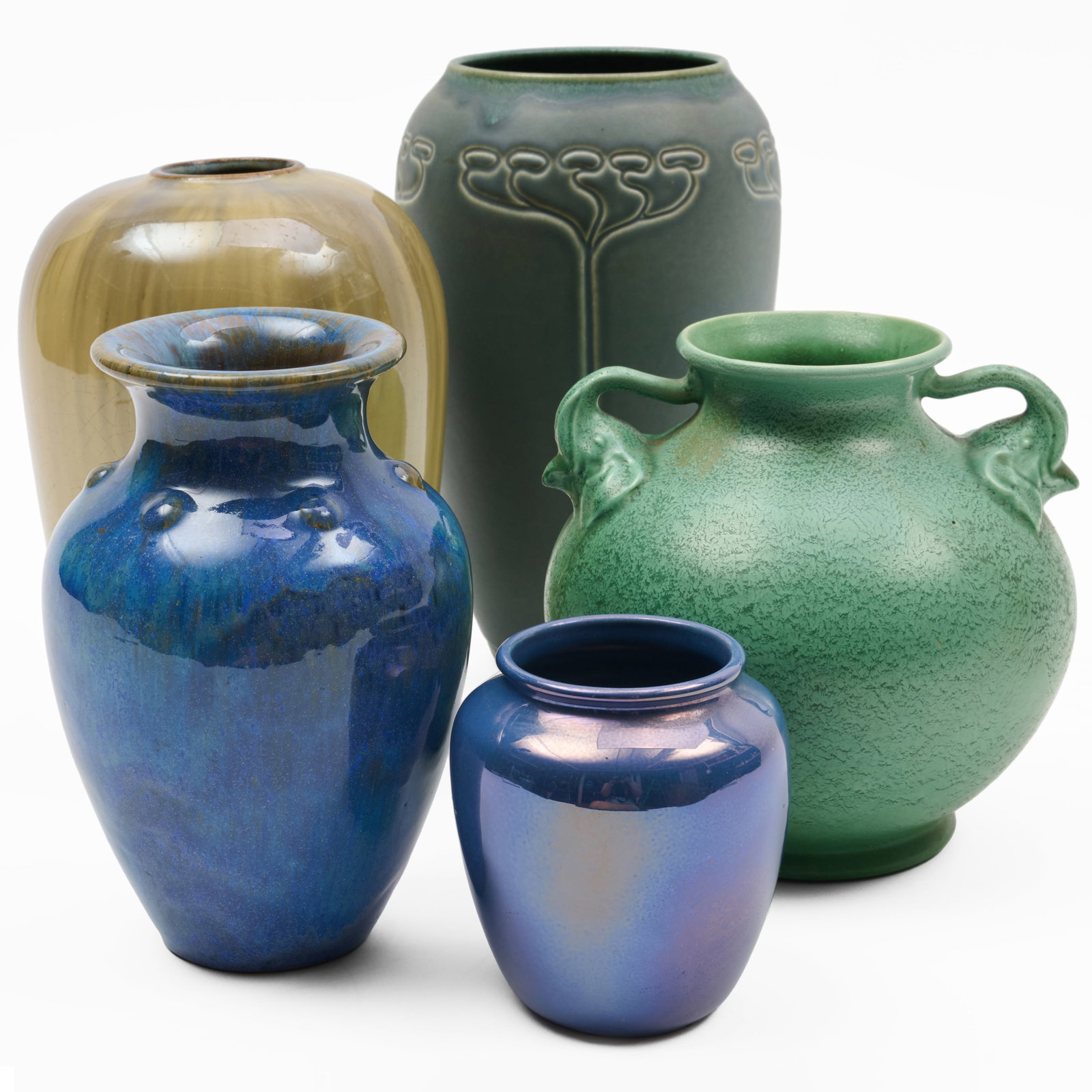 Group of Five Arts & Crafts Pottery Vases (1 of 18)