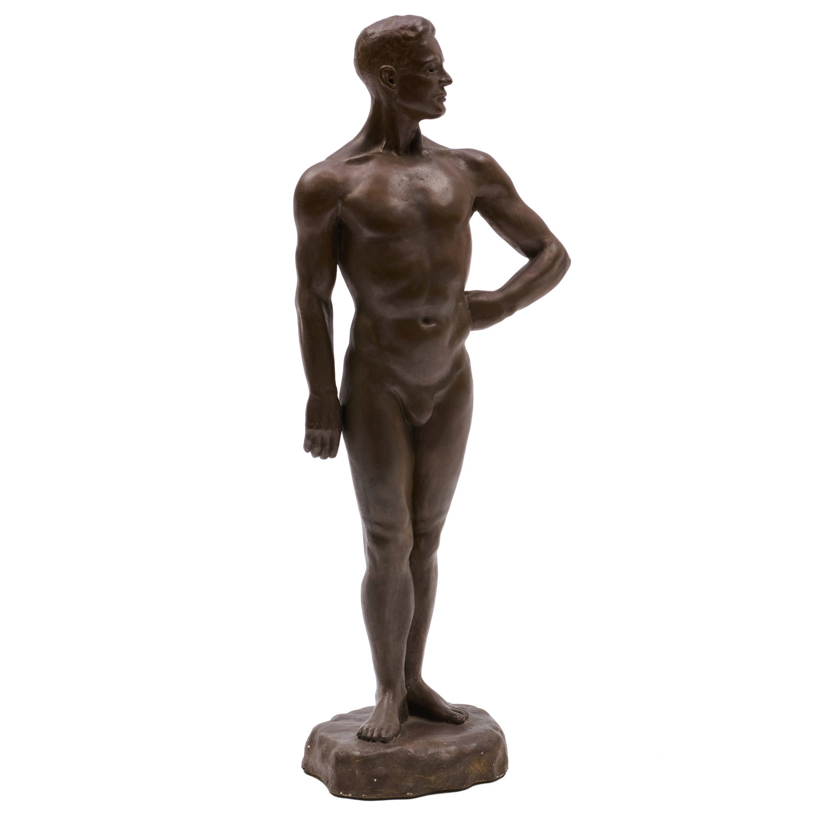 Appleton: Standing Male Figure: Appleton: Standing Male Figure Painted plaster, 1941, signed 'Appleton' and dated at bottom. 19 1/2 in. (height). The Collection of Roger S. Wieck and Jean-Francois Vilain: Sold to Benefit The Morgan