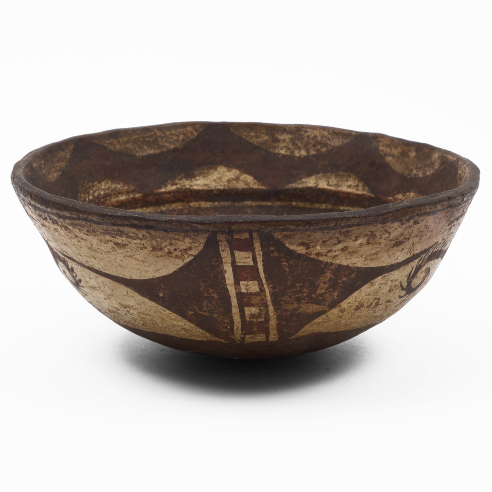 Small Polychrome Pottery Bowl, Possibly Zuni: Small Polychrome Pottery Bowl, Possibly Zuni 3 x 7 1/4 in. diam. Collection of Lee B. Anderson, 35 Stuyvesant St., NYC.