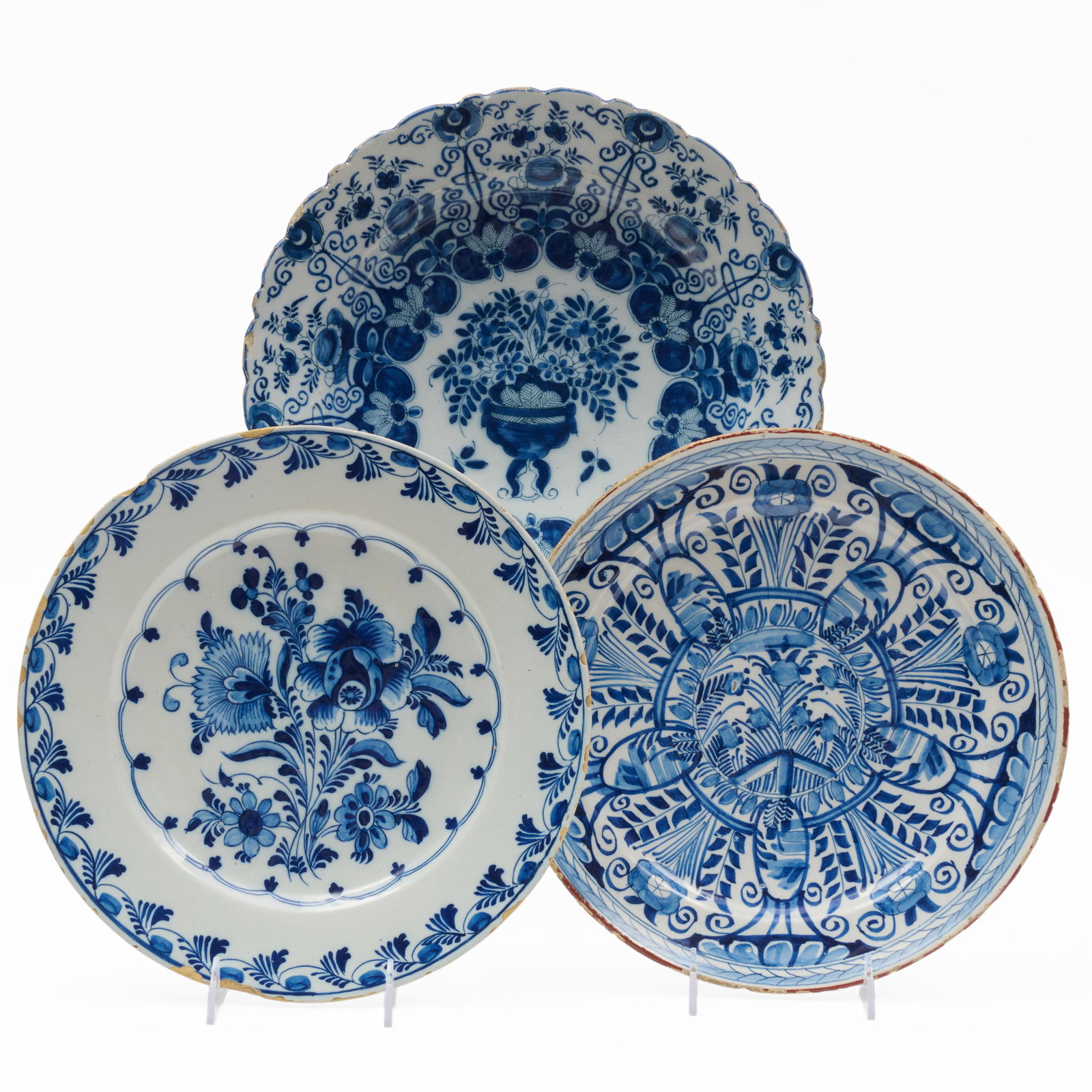 Three Delft Blue and White Chargers (1 of 10)