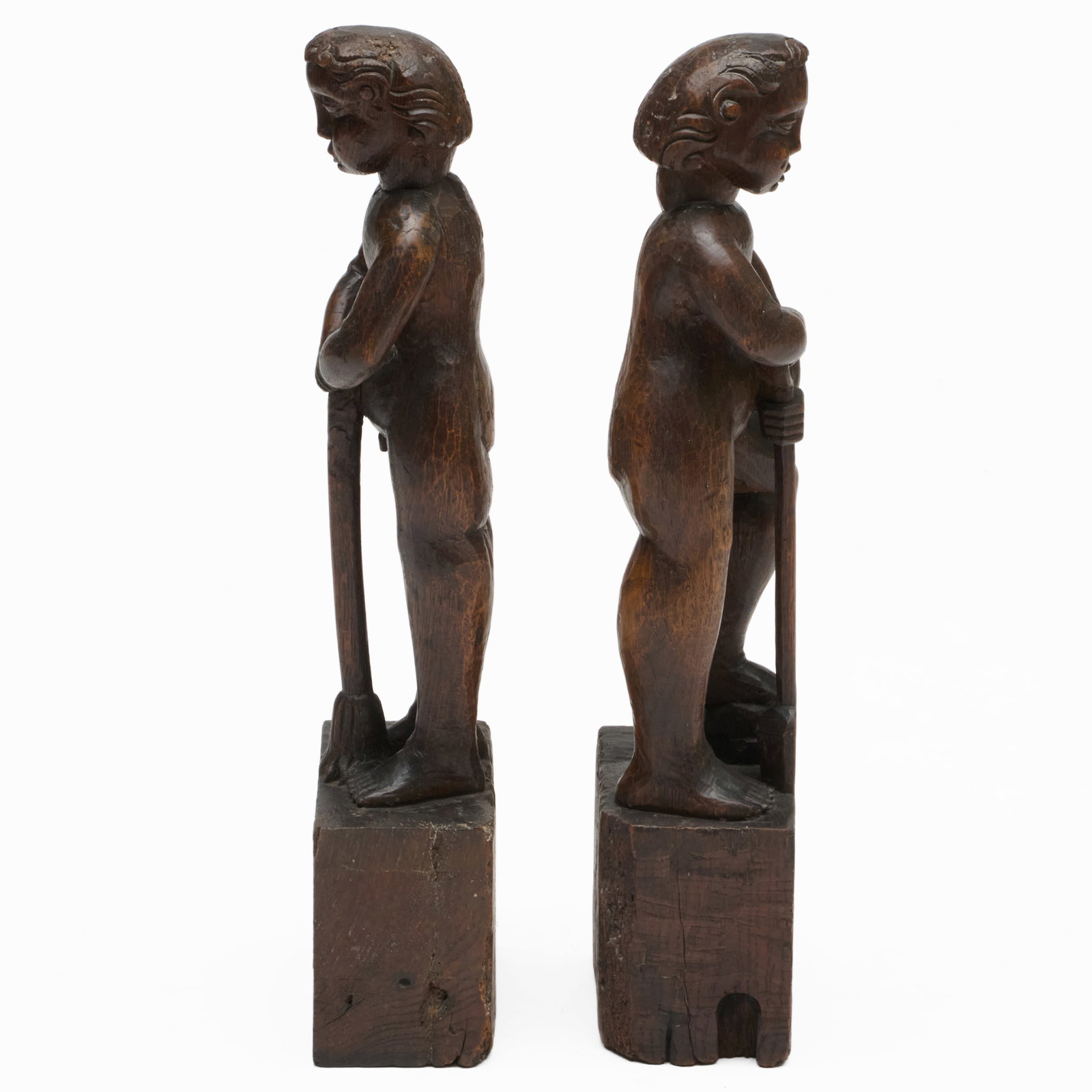 Two English Oak Figural Elements - 5