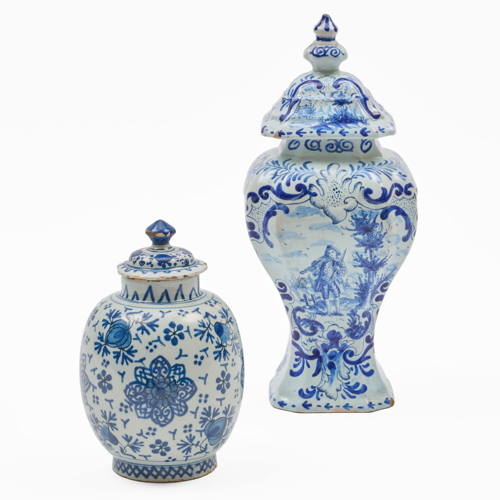 Two Delft Blue and White Jars and Covers (1 of 13)