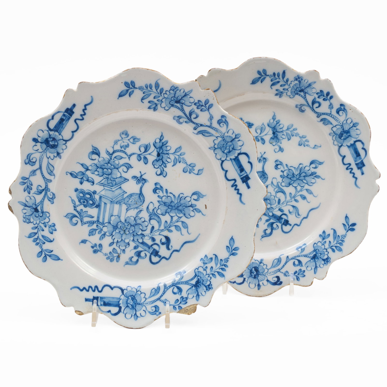 Pair of Blue and White Delft Shaped Plates (1 of 7)