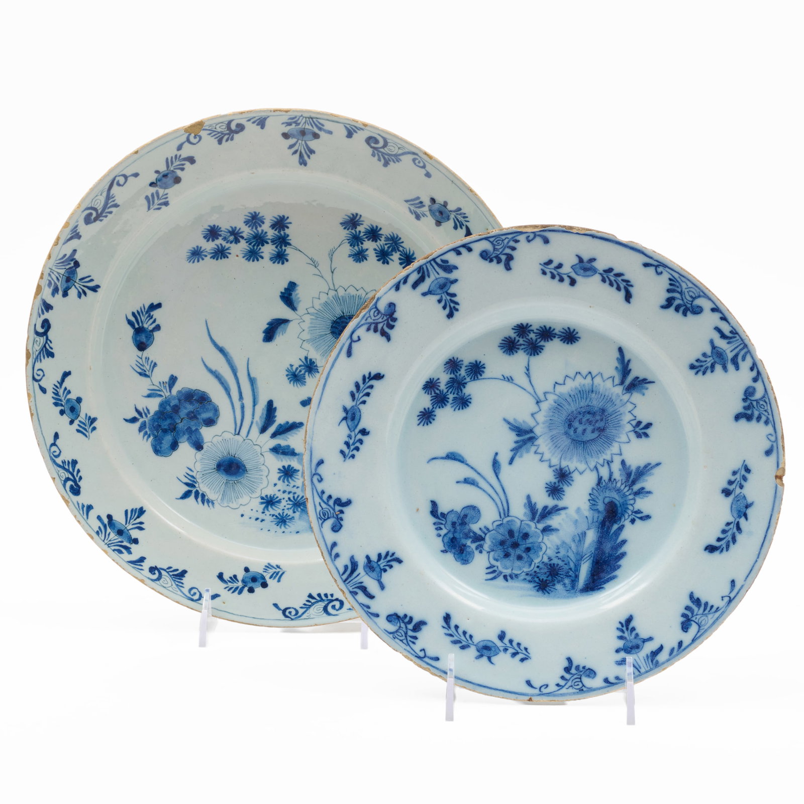 Pair of Blue and White Delft Dishes in Graduated Sizes (1 of 6)