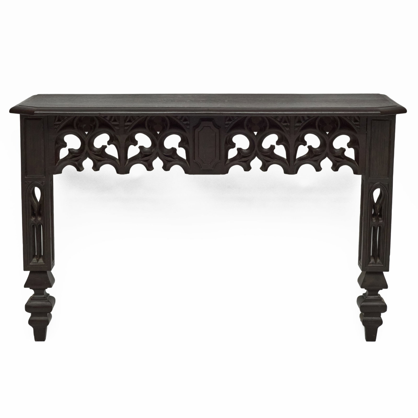 Gothic Revival Carved Oak Console Table (1 of 7)