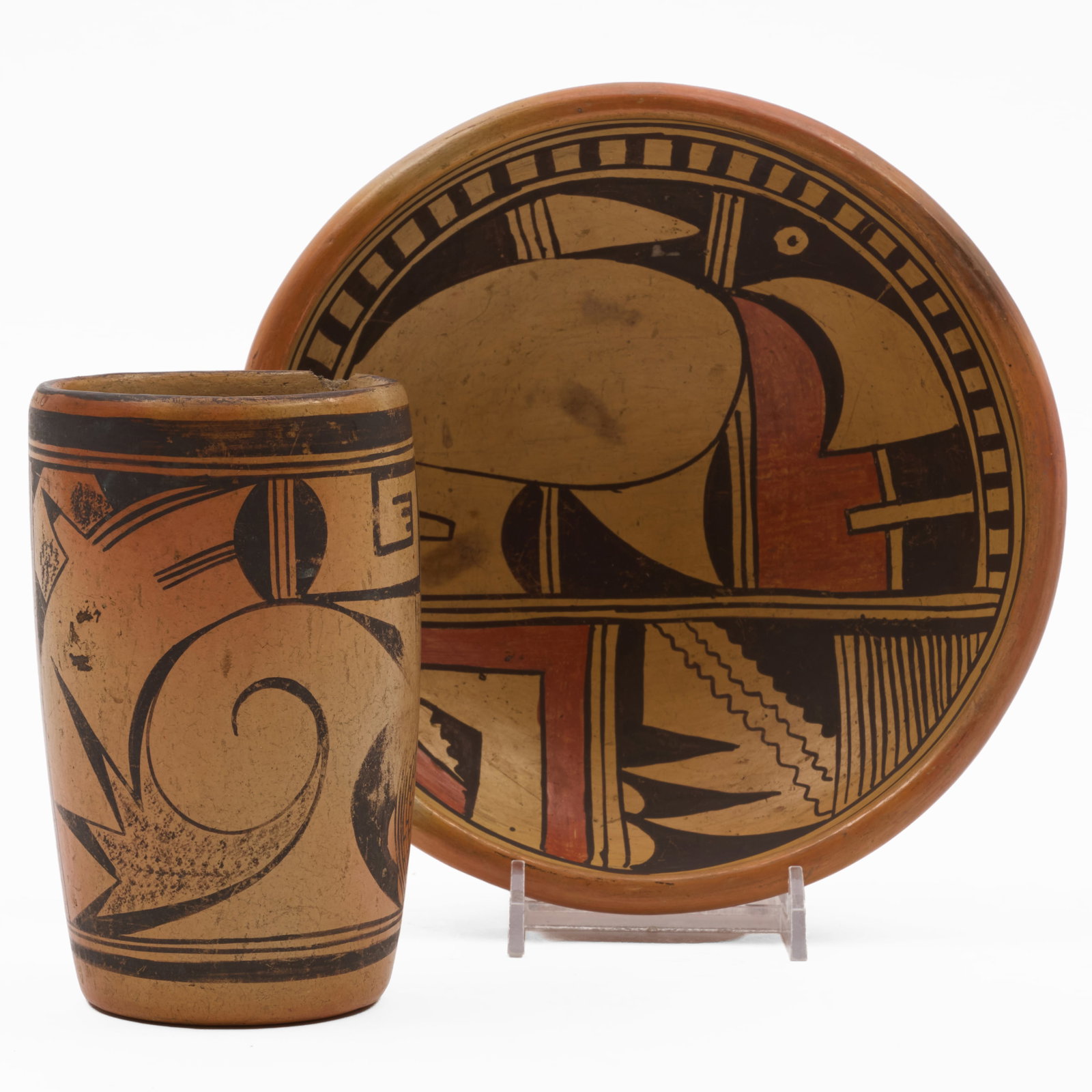 Hopi Polychrome Pottery Bowl and Vessel (1 of 13)