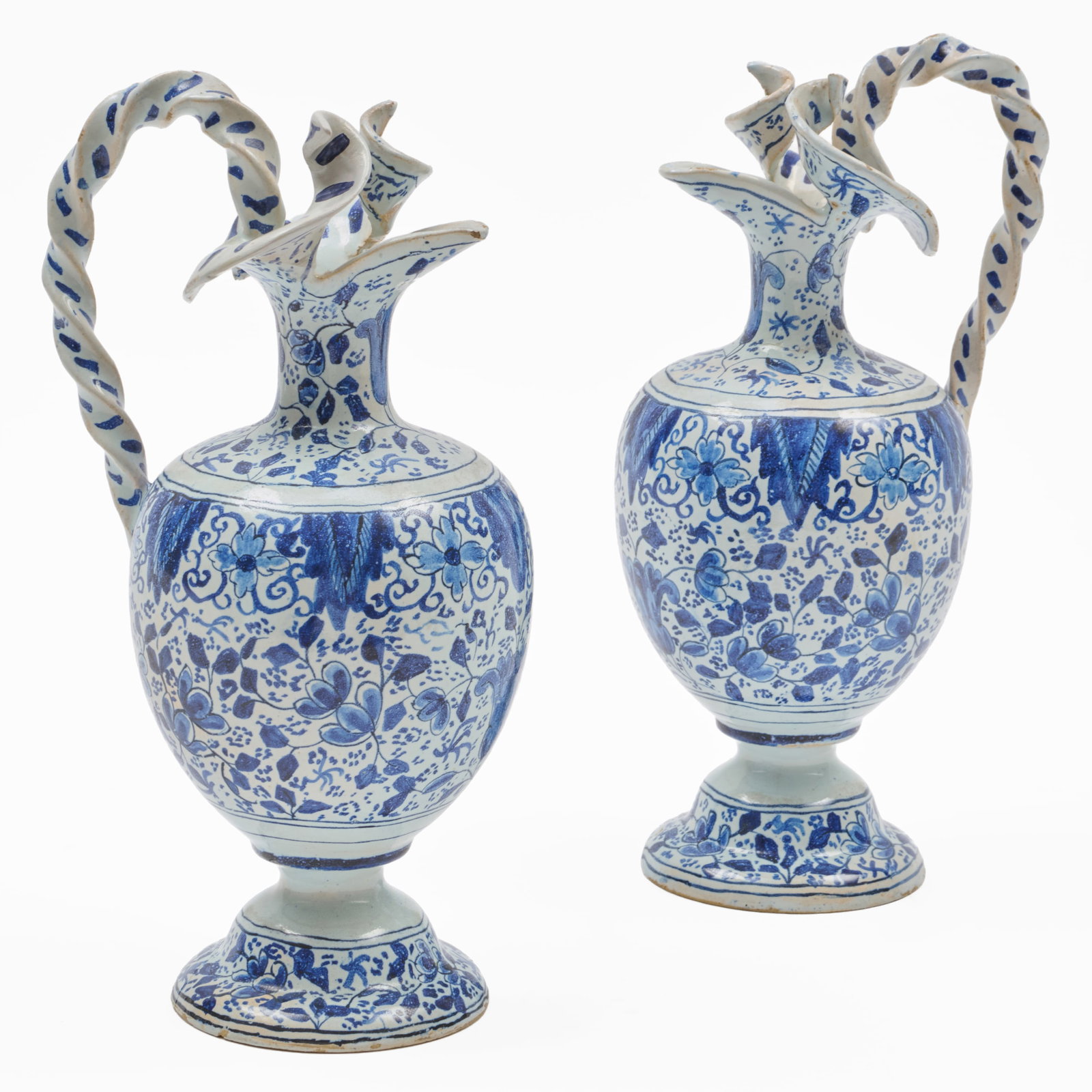 Pair of Continental Faience Ewers (1 of 9)