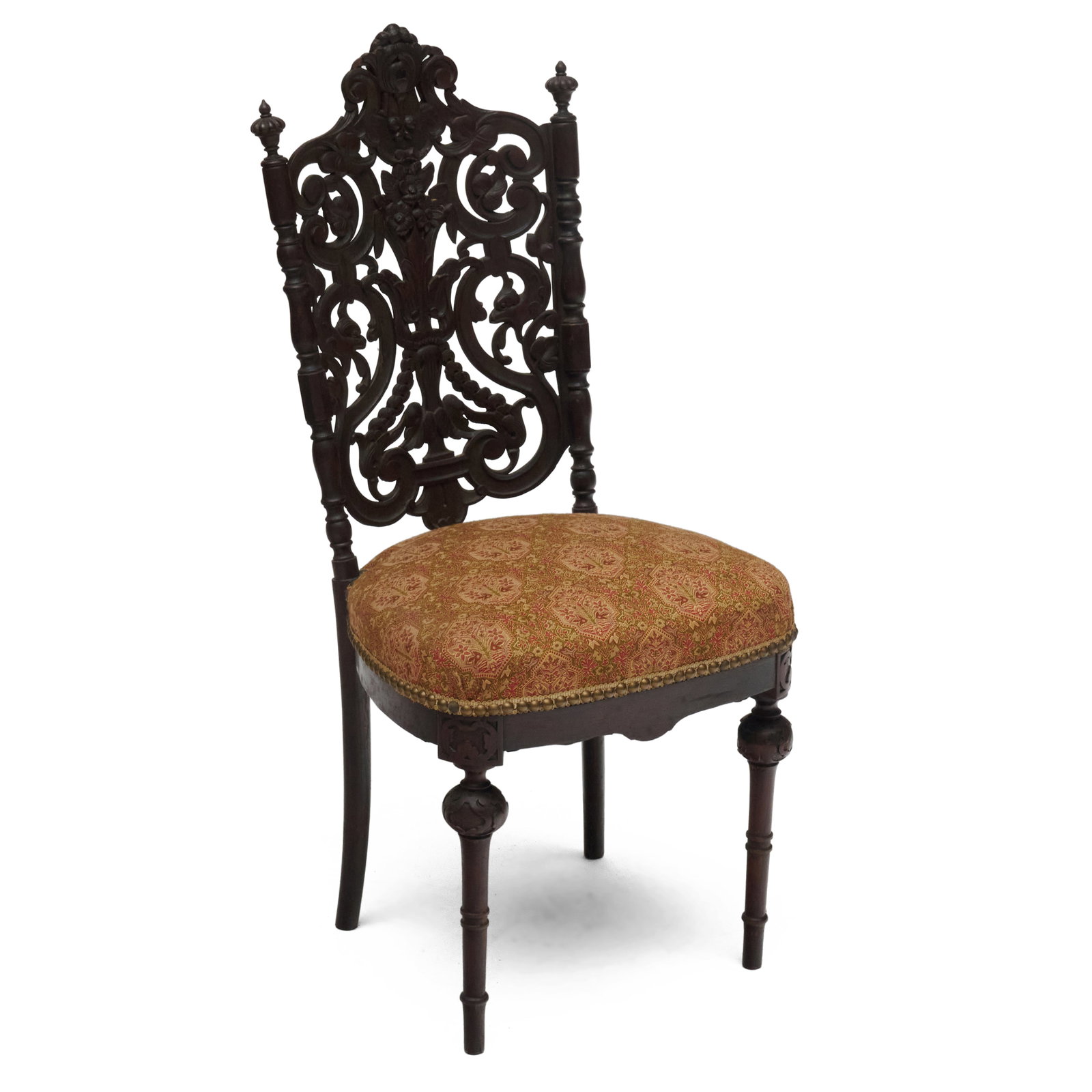 Small Elizabethan Revival Carved and Laminated Rosewood Parlor Chair: Small Elizabethan Revival Carved and Laminated Rosewood Parlor Chair 35 x 15 x 13 in., seat height 17 in. Collection of Lee B. Anderson, 35 Stuyvesant St., NYC.