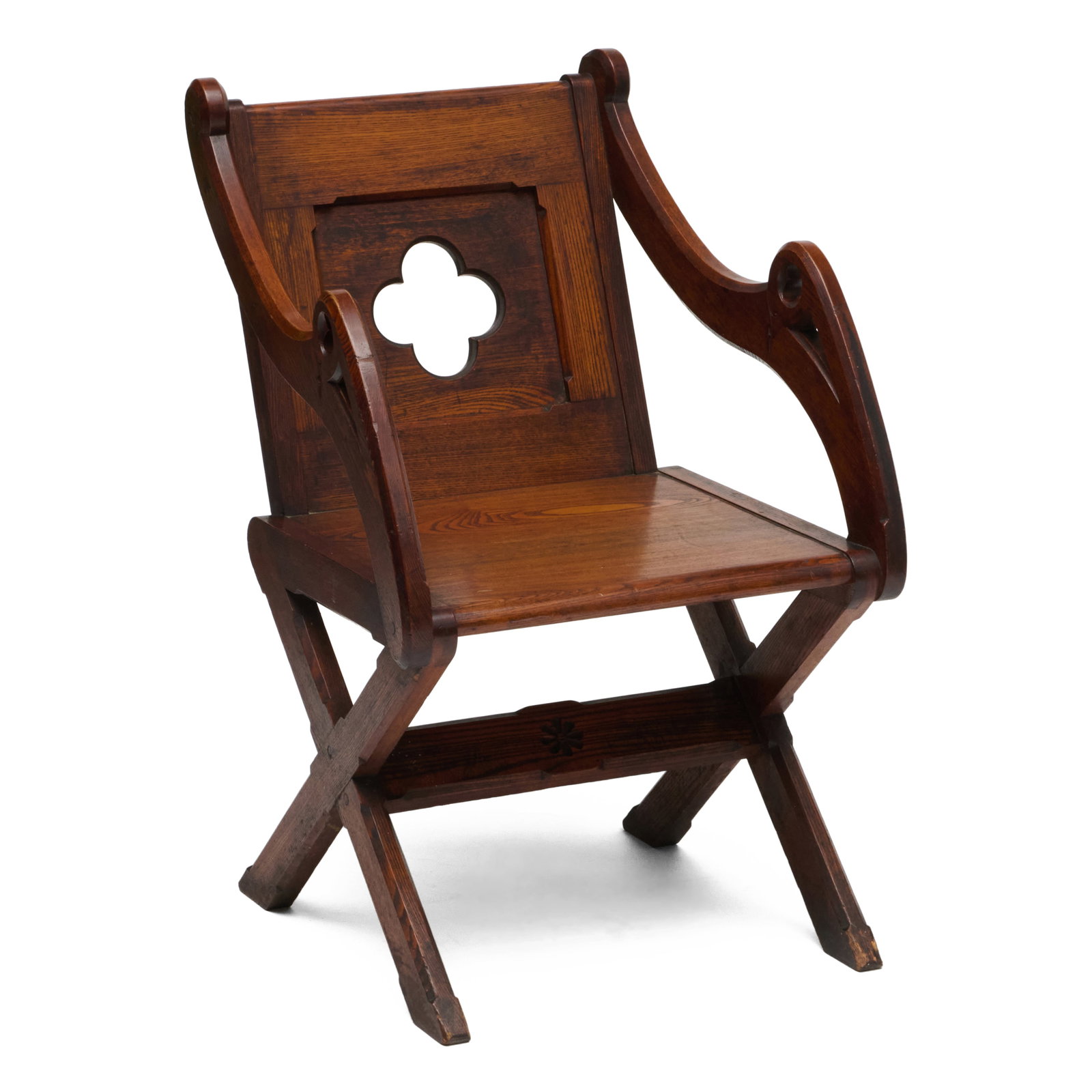 Gothic Revival Oak Glastonbury Armchair (1 of 11)