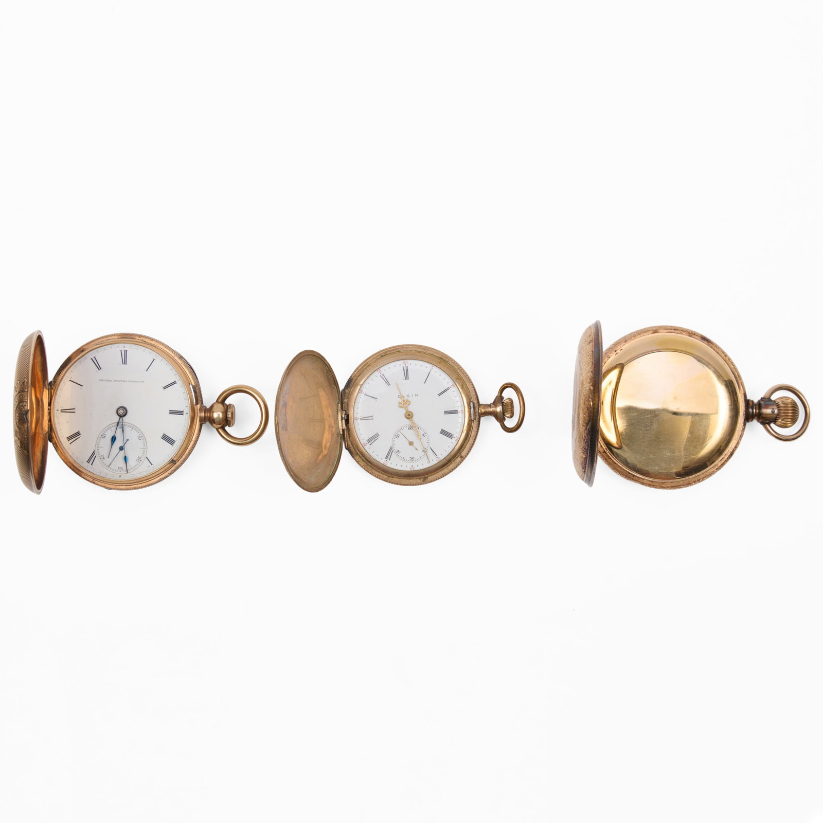 Three Gold-Plated Pocket Watches (1 of 11)