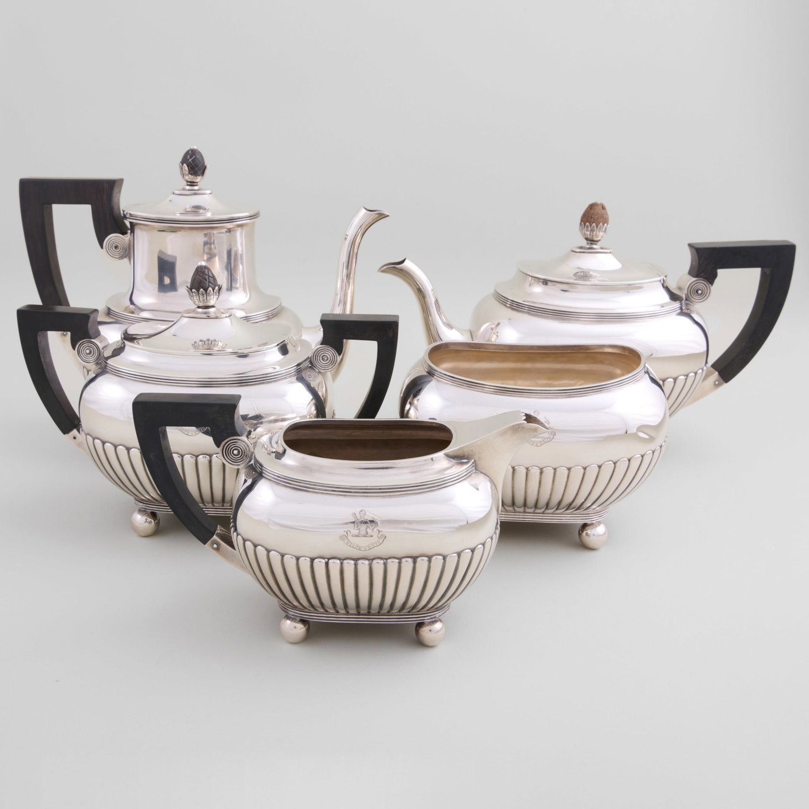 Dominick & Haff Retailed by Howard & Co. Five-Piece Tea Service with Livingston Family Crest (1 of 20)
