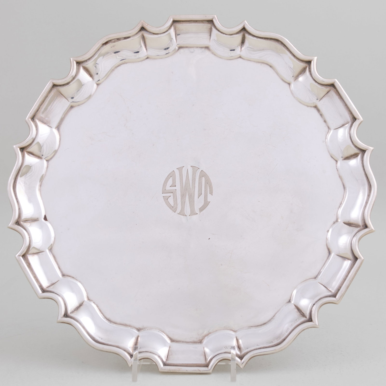 Cartier Silver Monogrammed Salver (1 of 6)