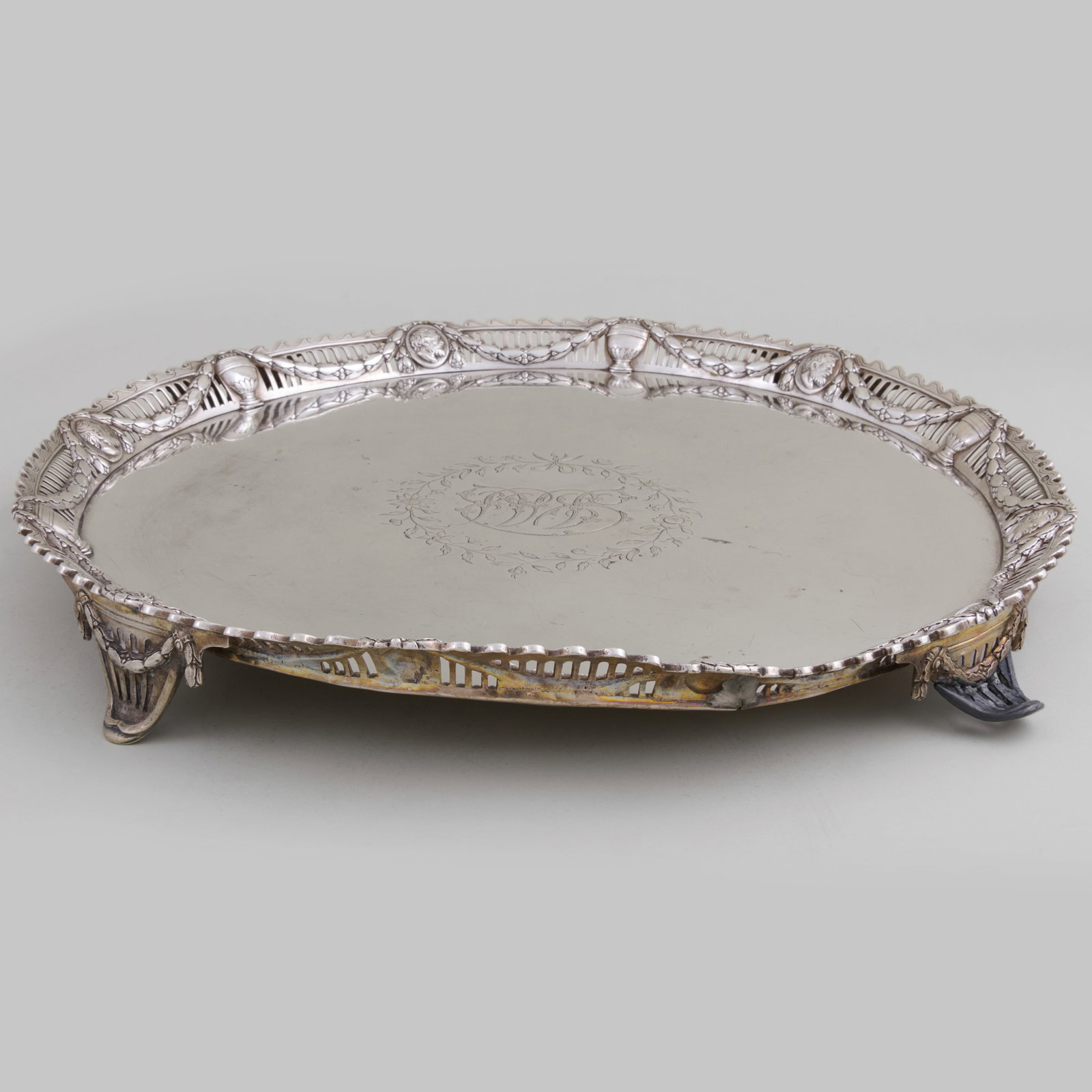 George III Silver Circular Tray - 3