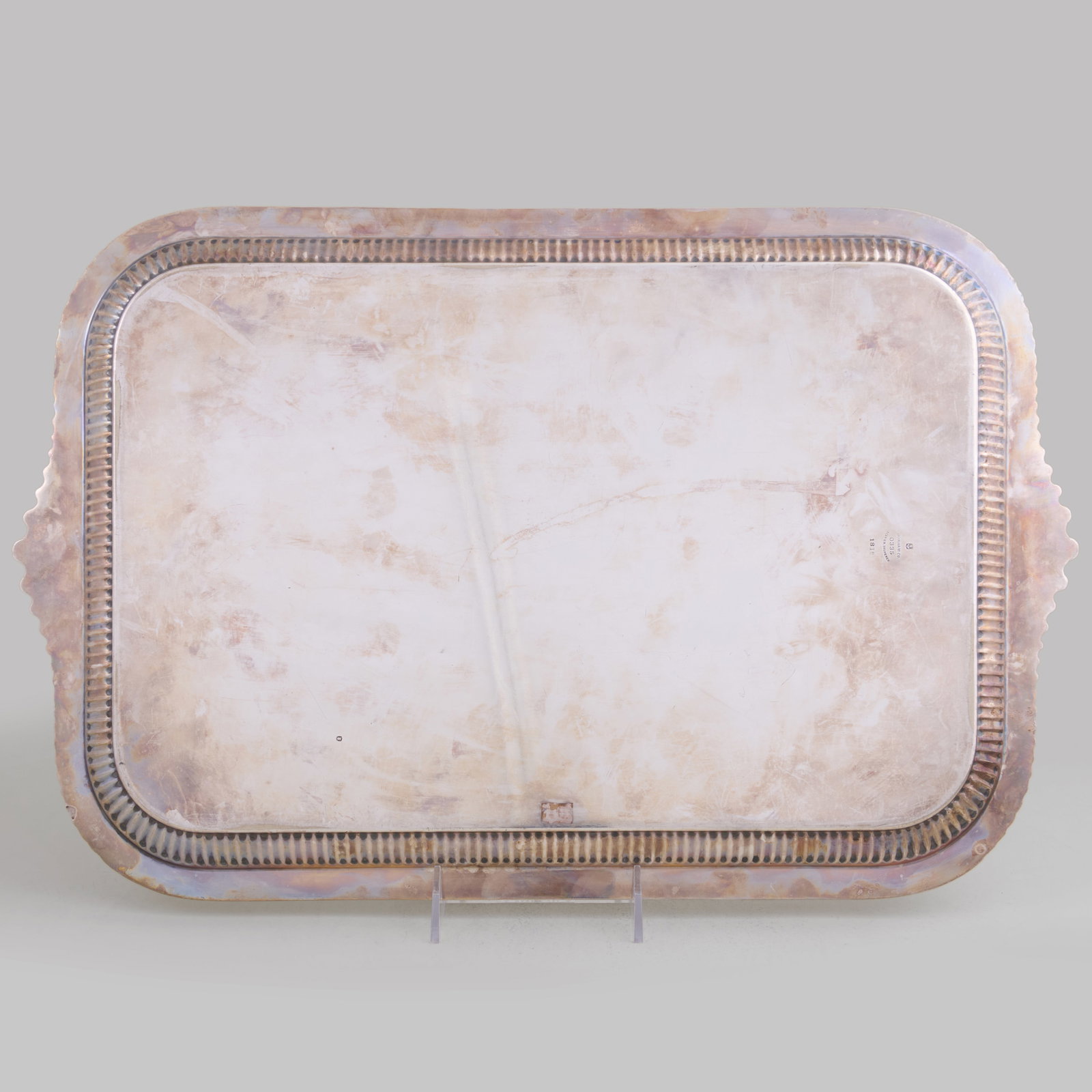 Two Gorham Silver Plate Rectangular Monogrammed Serving Trays - 5