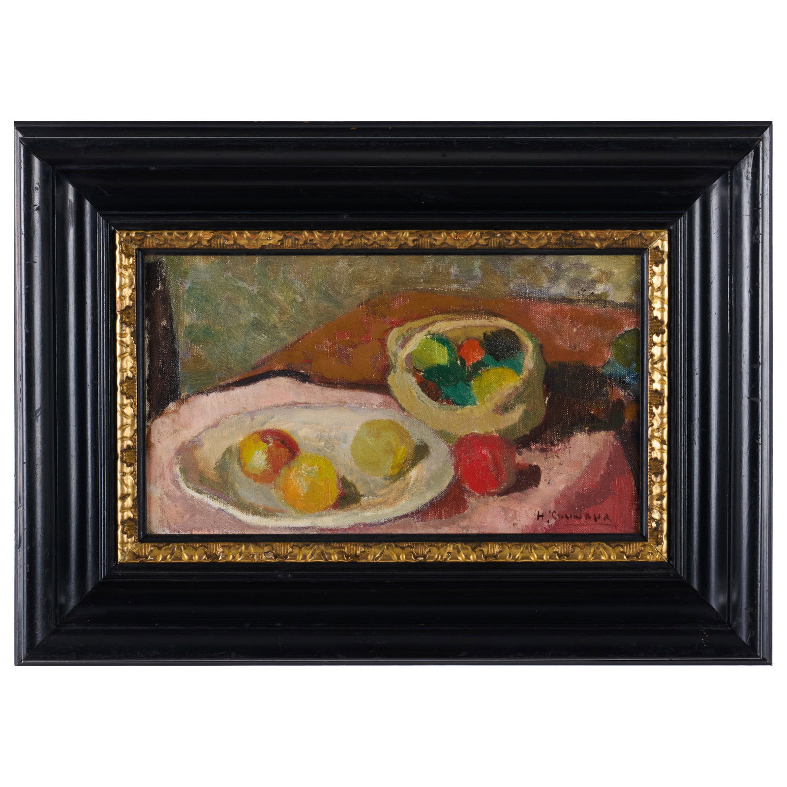 Henri Coudour (1879-1955): Still Life with Fruit: Henri Coudour (1879-1955): Still Life with Fruit Oil on canvas, signed 'H. Coudour' lower right, inscribed 'Je certifie que cette peinture est de Henri Coudour/ A.D. de Segonzac' on the reverse. 7 1/2