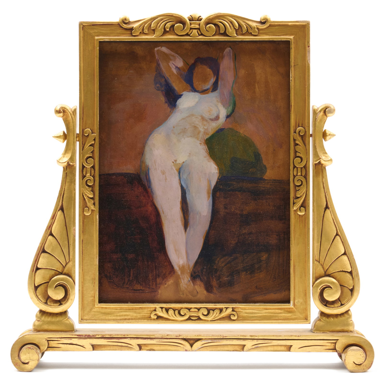 Arthur Beecher Carles (1882-1952): Lounging Nude: Arthur Beecher Carles (1882-1952): Lounging Nude Oil on paperboard, c. 1913, unsigned, with label from David Winton Bell Gallery, Providence and Pennsylvania Academy of the Fine Arts, Philadelphia.