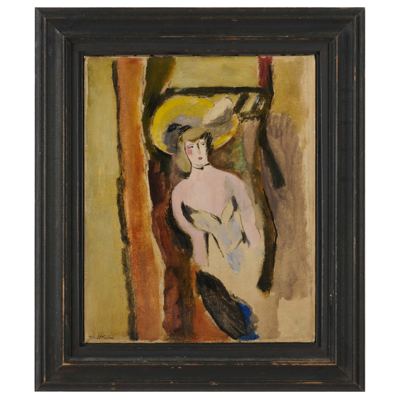 Walt Kuhn (1877-1949): Figure at Window: Walt Kuhn (1877-1949): Figure at Window Oil on canvas, 1918, signed 'Walt Kuhn' lower left, titled and dated on the reverse, with label from Kennedy Galleries, Inc., NY. 10 x 8 in., 13 1/2 x 11 1/2 in