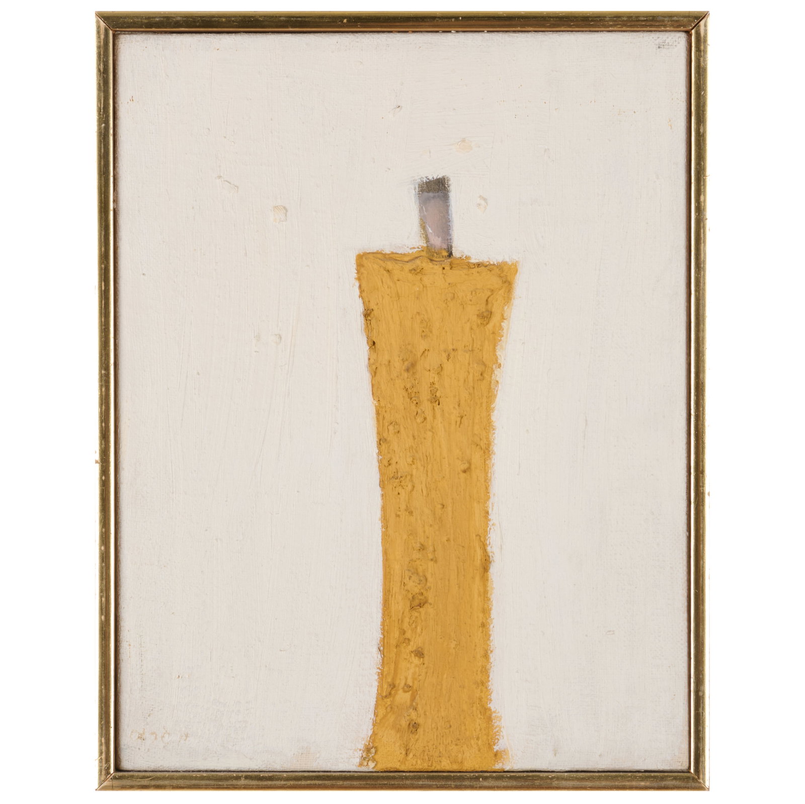 Attributed to Michael Gross (1920-2004): Yellow Form: Attributed to Michael Gross (1920-2004): Yellow Form Oil on canvas, unsigned, with a partial paper label on the stretcher. 13 3/4 x 10 3/4 in., 14 1/2 x 11 1/2 in. (frame). The Collection of Simon