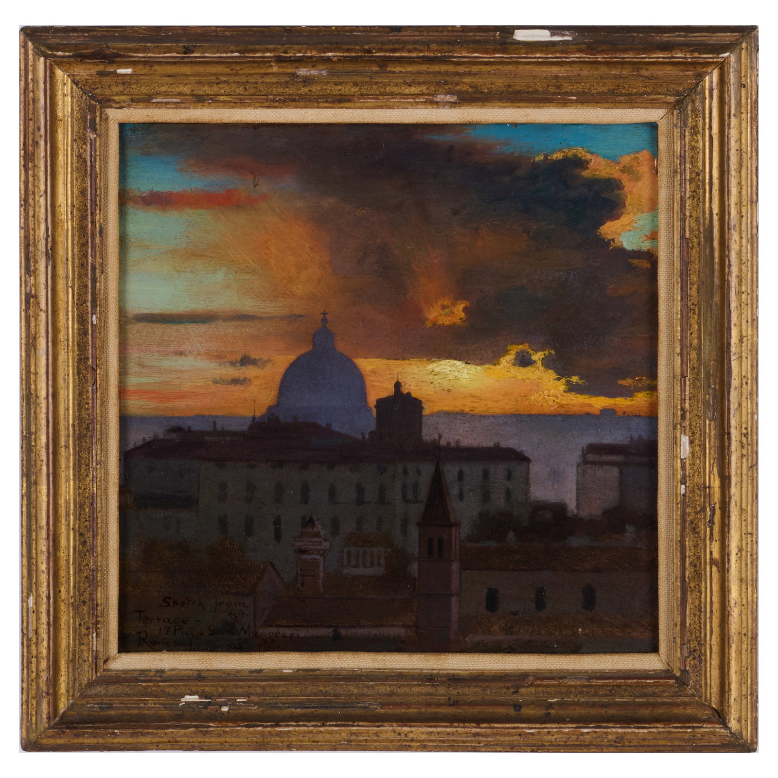 Attributed to Charles Caryl Coleman (1840-1928): Sketch from a Terrace, Rome (1 of 4)