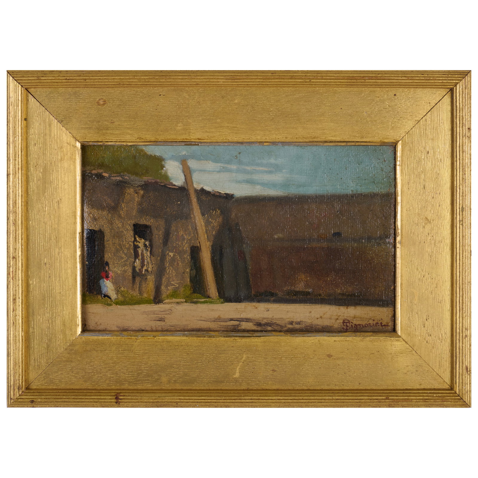 Telemaco Signorini (1835-1901): Woman in a Courtyard (1 of 3)