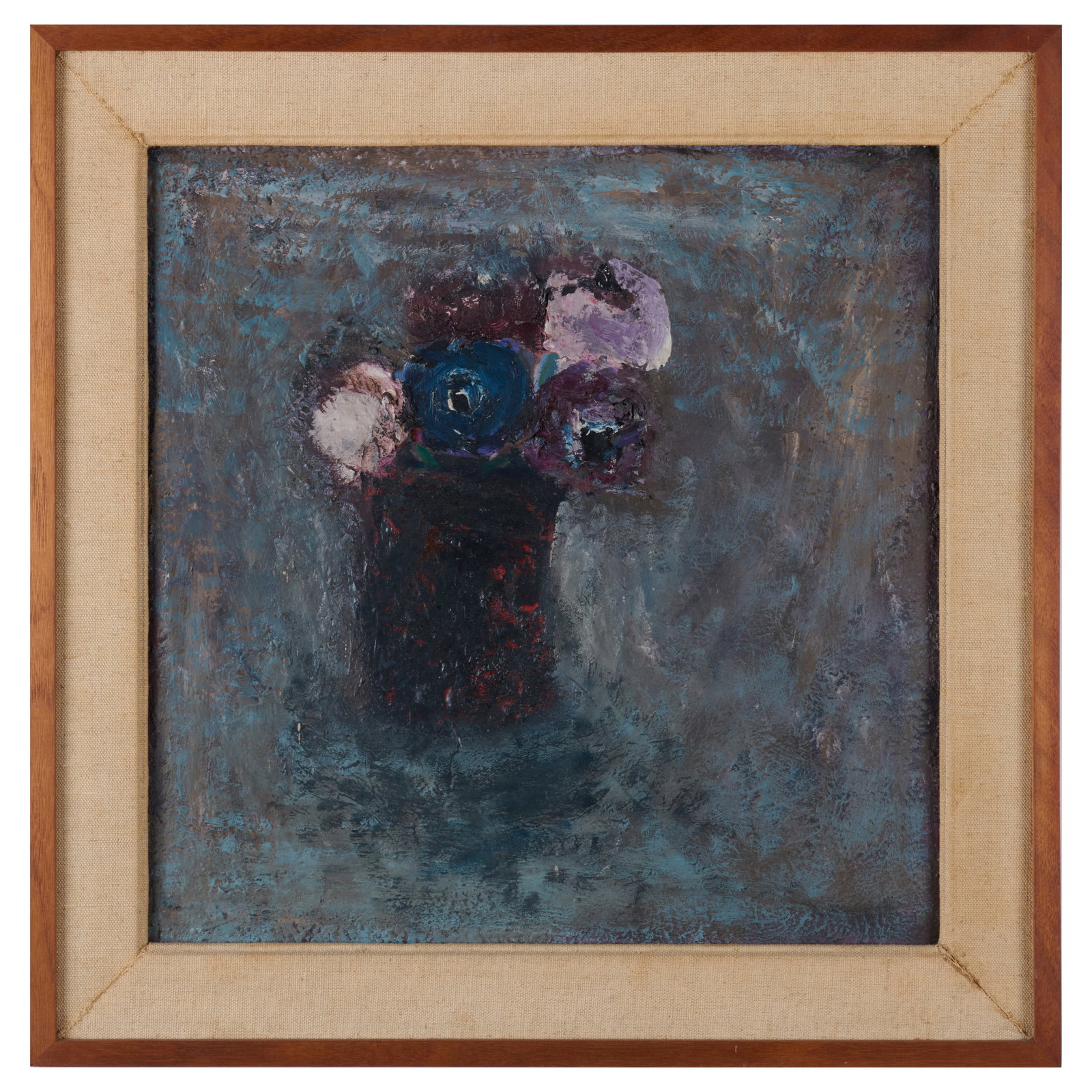 Attributed to Gandy Brodie (1924-1975): Floral Still Life: Attributed to Gandy Brodie (1924-1975): Floral Still Life Oil on board, unsigned. 15 3/4 x 15 3/4 in., 19 3/4 x 19 5/8 in. (frame). The Collection of Simon Parkes.