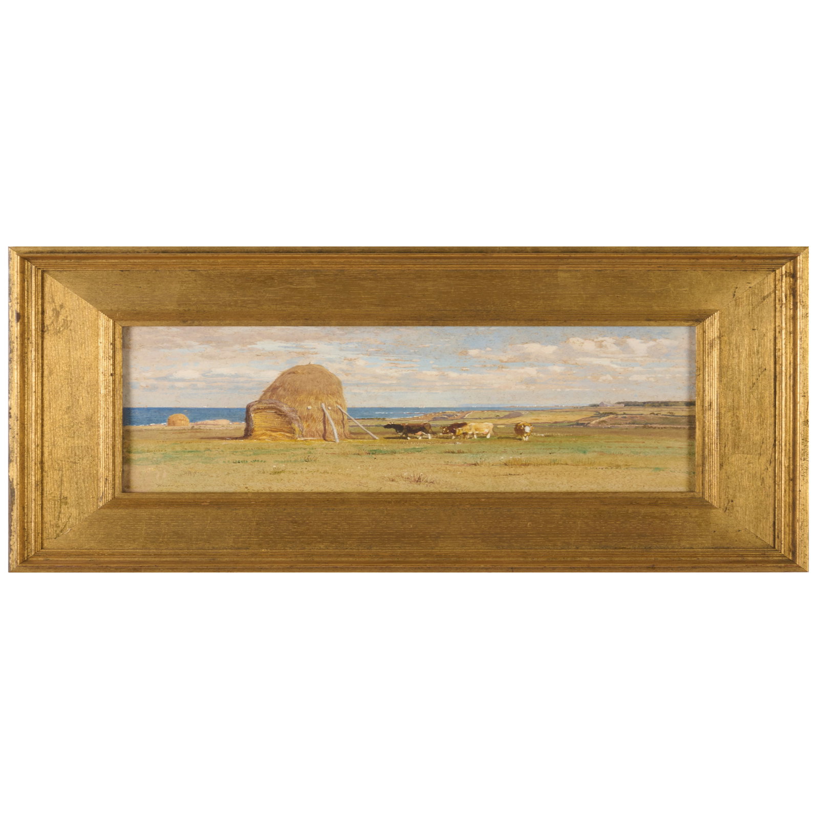 Samuel Colman (1832-1920): Narraganset: Samuel Colman (1832-1920): Narraganset Watercolor and gouache with gold highlights on paper, 1890, signed 'Sam Colman', titled and dated lower left. 8 1/2 x 20 1/2 in. (sheet), 16 1/4 x 28 in.