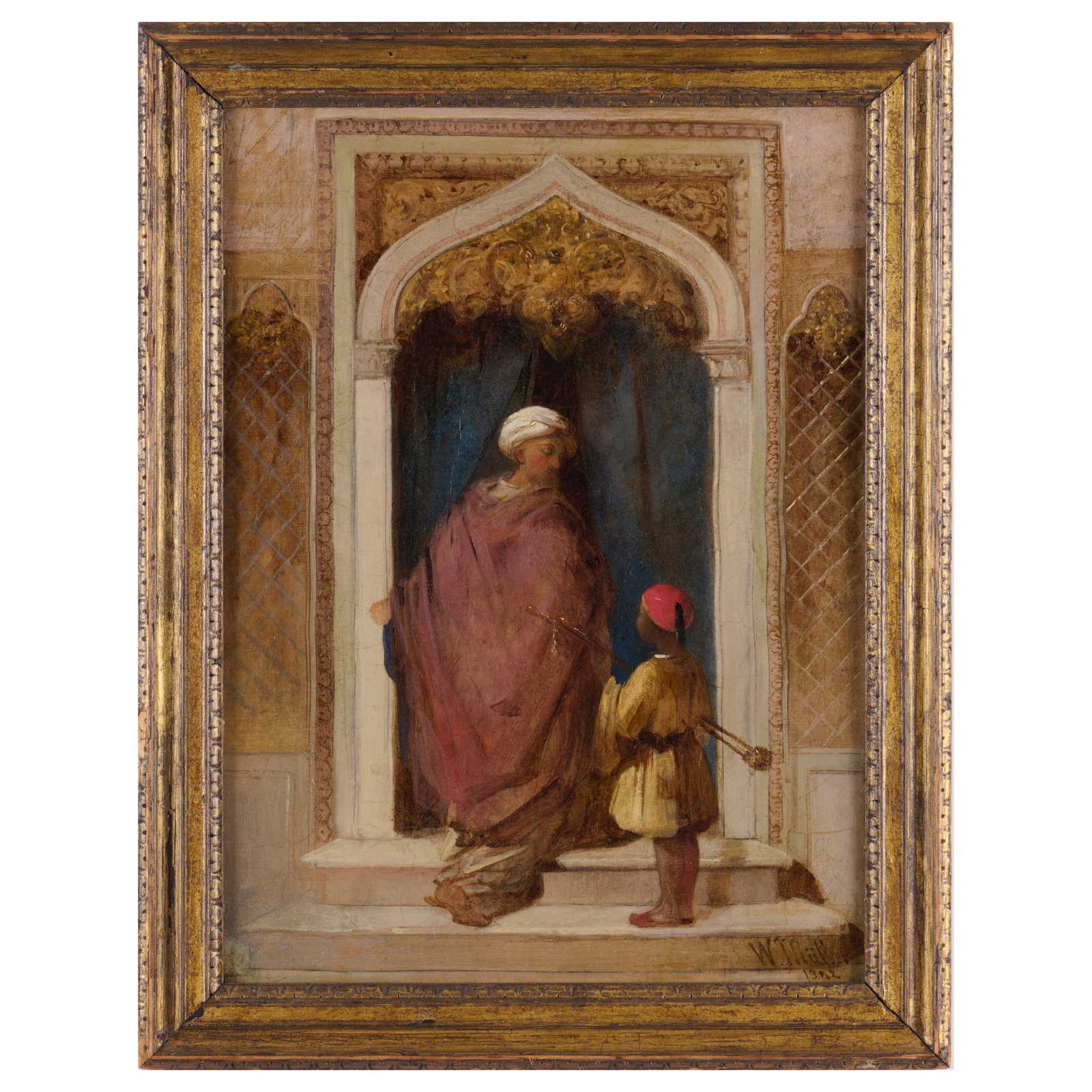 William James Muller (1812-1845): Moorish Entrance with Figures: William James Muller (1812-1845): Moorish Entrance with Figures Oil on canvas, 1842, signed 'W. Muller' and dated lower right, lined. 16 x 12 in., 18 1/2 x 14 1/2 in. (frame). Sold Doyle, NY,