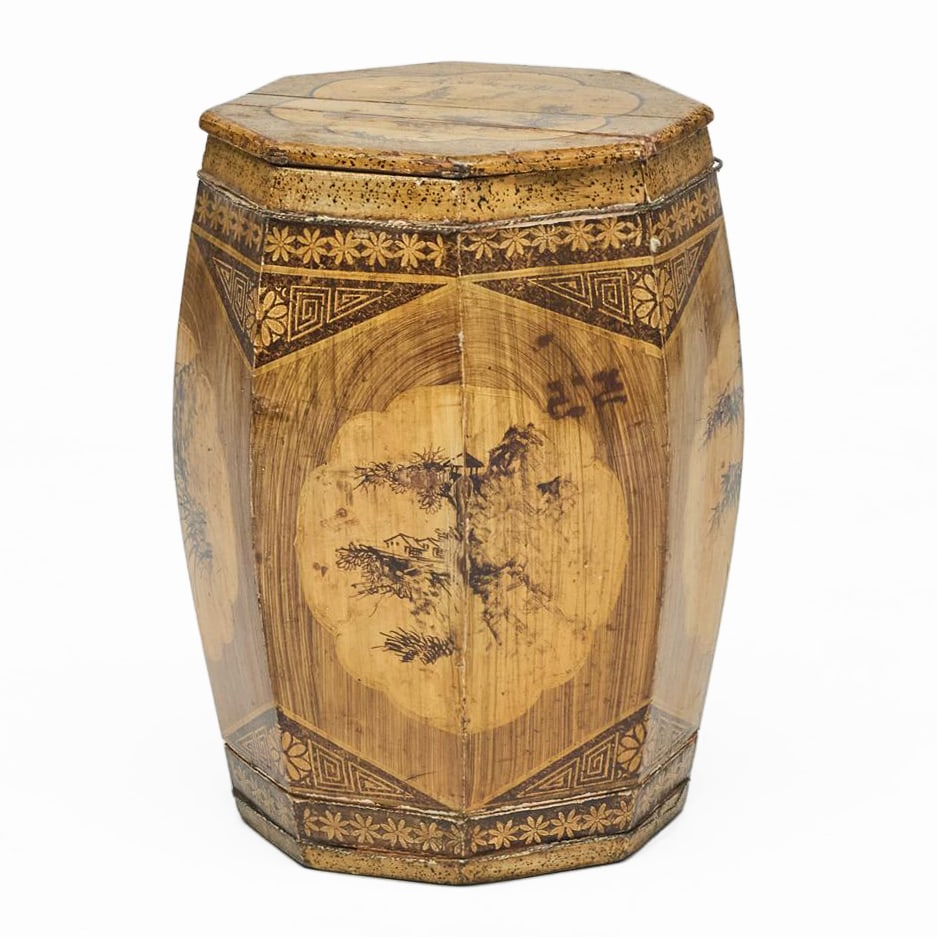 Chinese Export Garden Seat: Chinese Export Garden Seat 18 x 12 1/2 x 12 in. Property from the Collection of a Distinguished NY Lady, with Interiors by Alex Papachristidis.