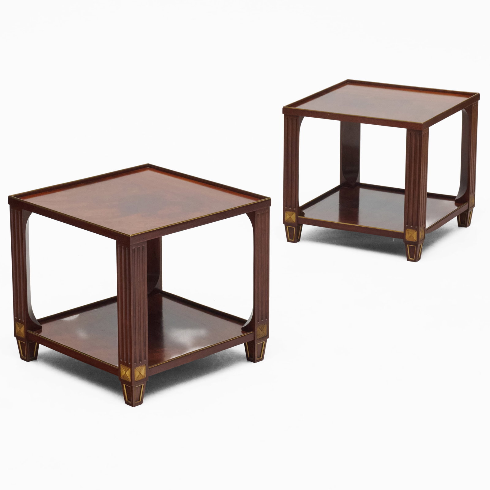 Pair Of Brass-Mounted Mahogany Low Tables (1 of 9)