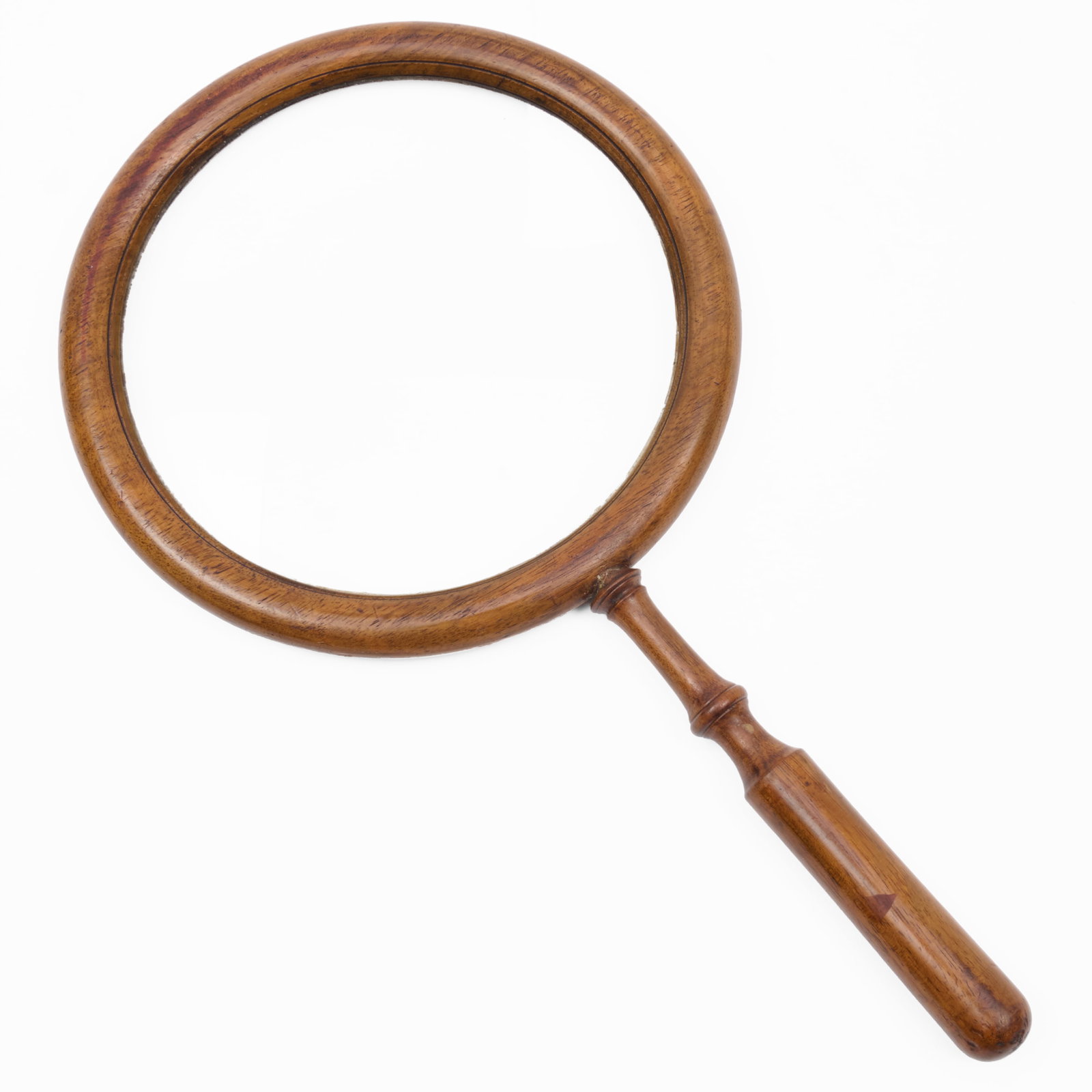 Victorian Mahogany Magnifying Glass: Victorian Mahogany Magnifying Glass 12 1/2 x 7 in., diam. Property from the Collection of a Distinguished NY Lady, with Interiors by Alex Papachristidis.