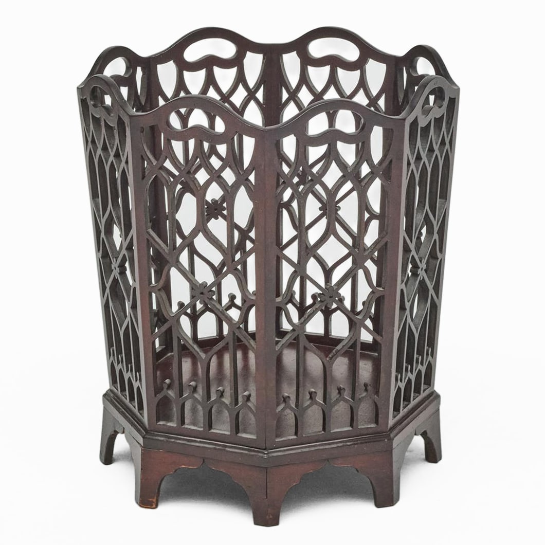George III Style Mahogany Fretwork Waste Bin (1 of 6)