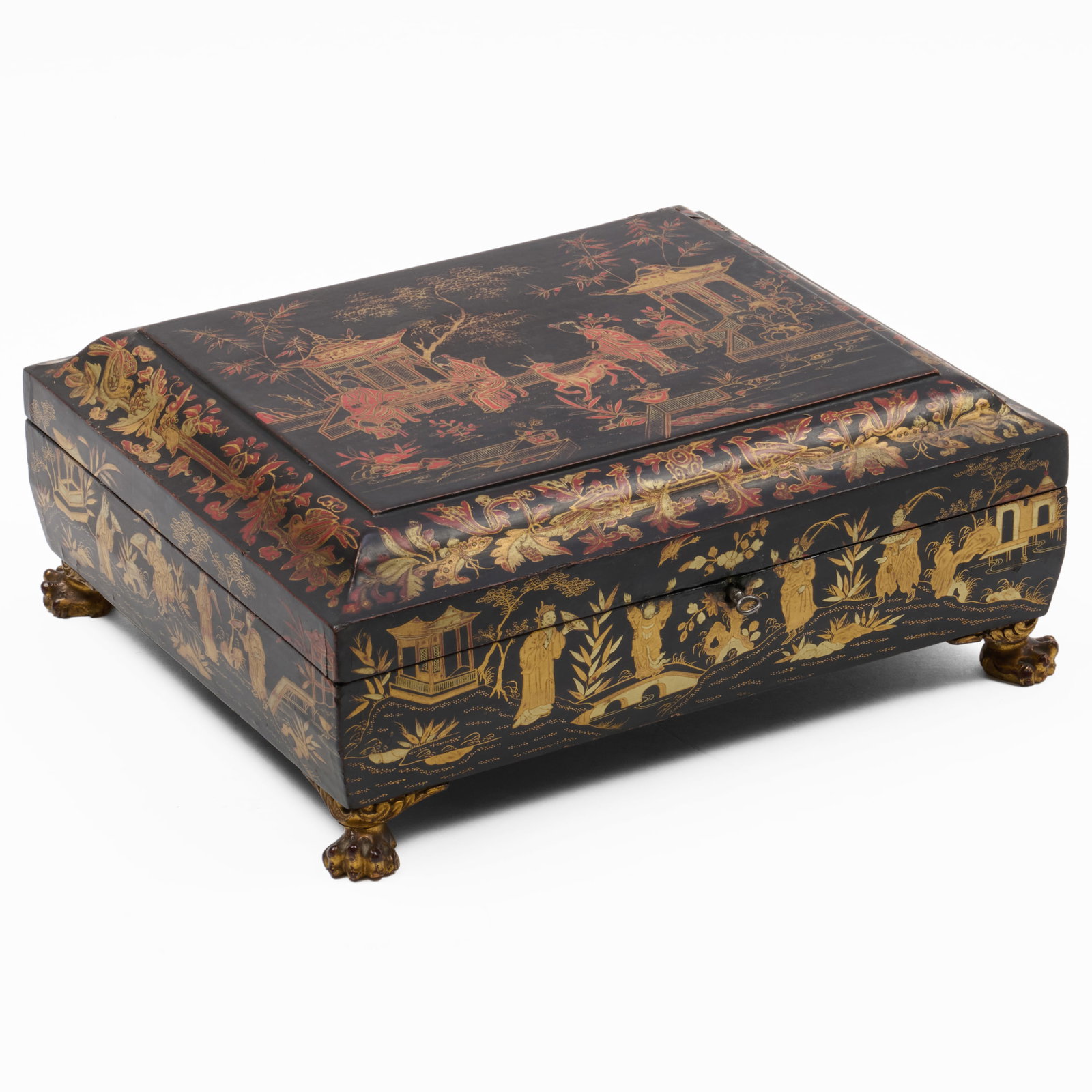 Regency Black And Red Lacquer And Parcel-Gilt Workbox (1 of 12)