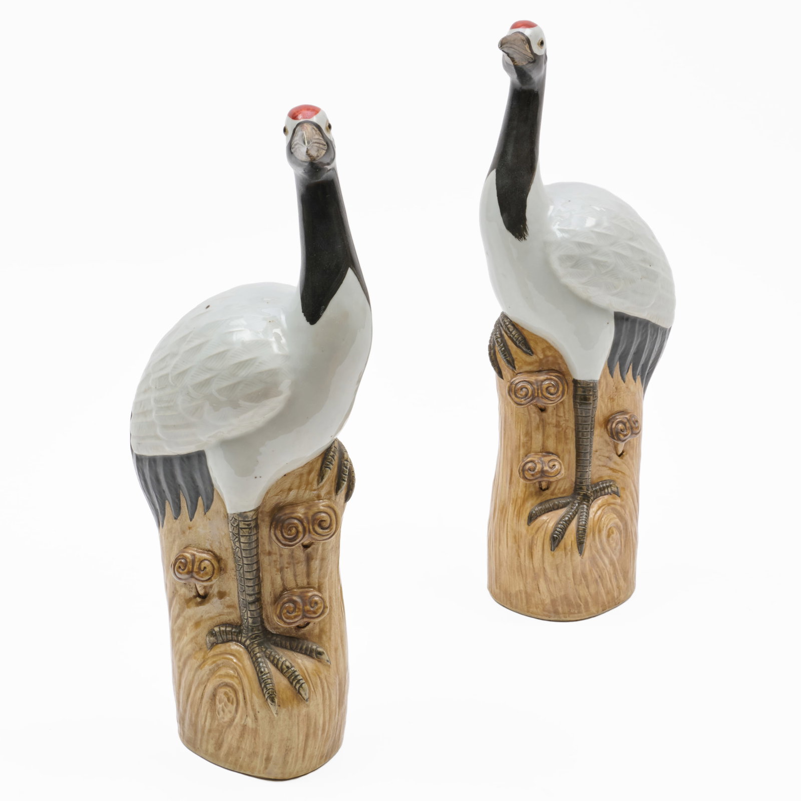 Pair Of Chinese Export Porcelain Models Of Cranes: Pair Of Chinese Export Porcelain Models Of Cranes Stamped character mark.16 1/4 x 4 1/2 x 3 1/2 in. Property from the Collection of a Distinguished NY Lady, with Interiors by Alex Papachristidis.
