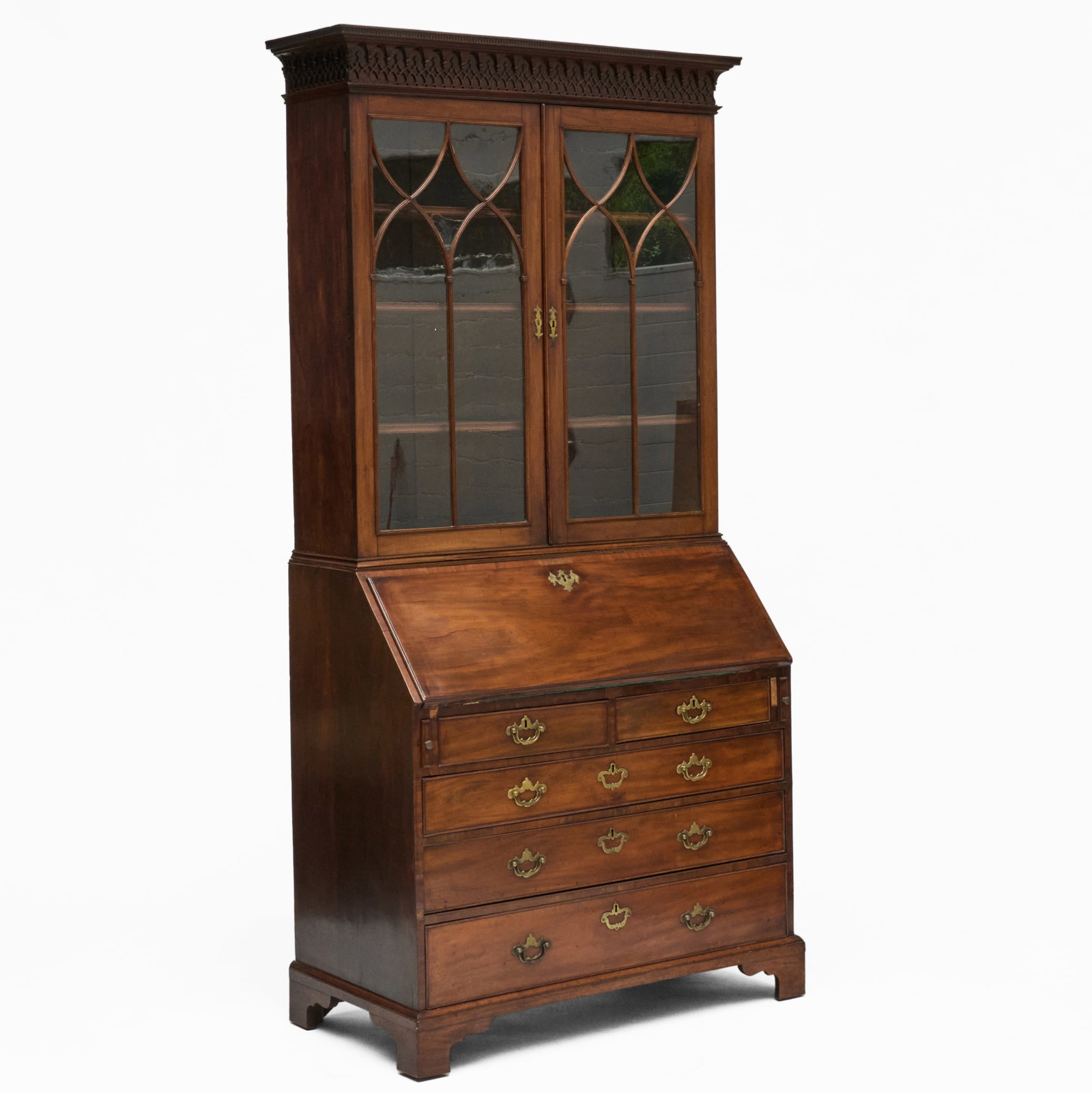 George III Mahogany Bureau Bookcase (1 of 10)